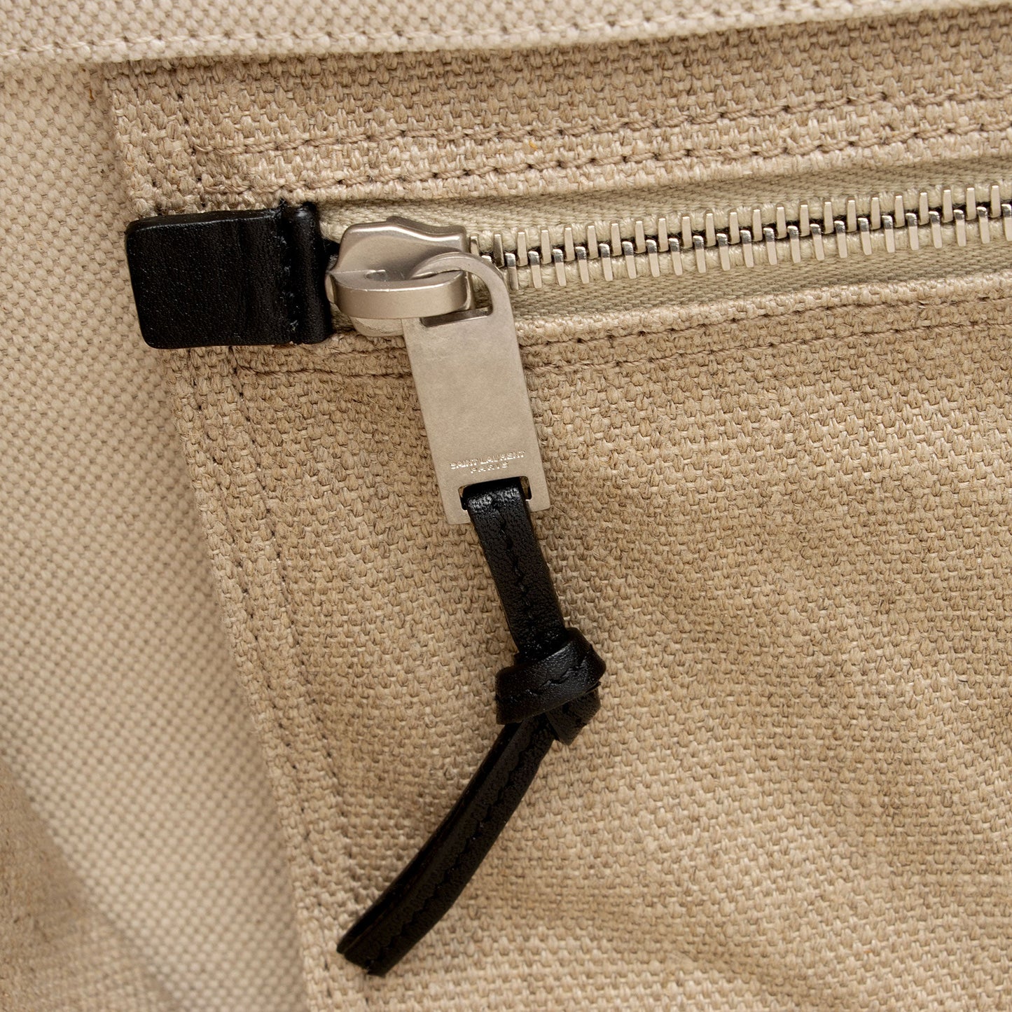 Saint Laurent Canvas Calfskin Rive Gauche Small Tote (SHF-zATjuK)