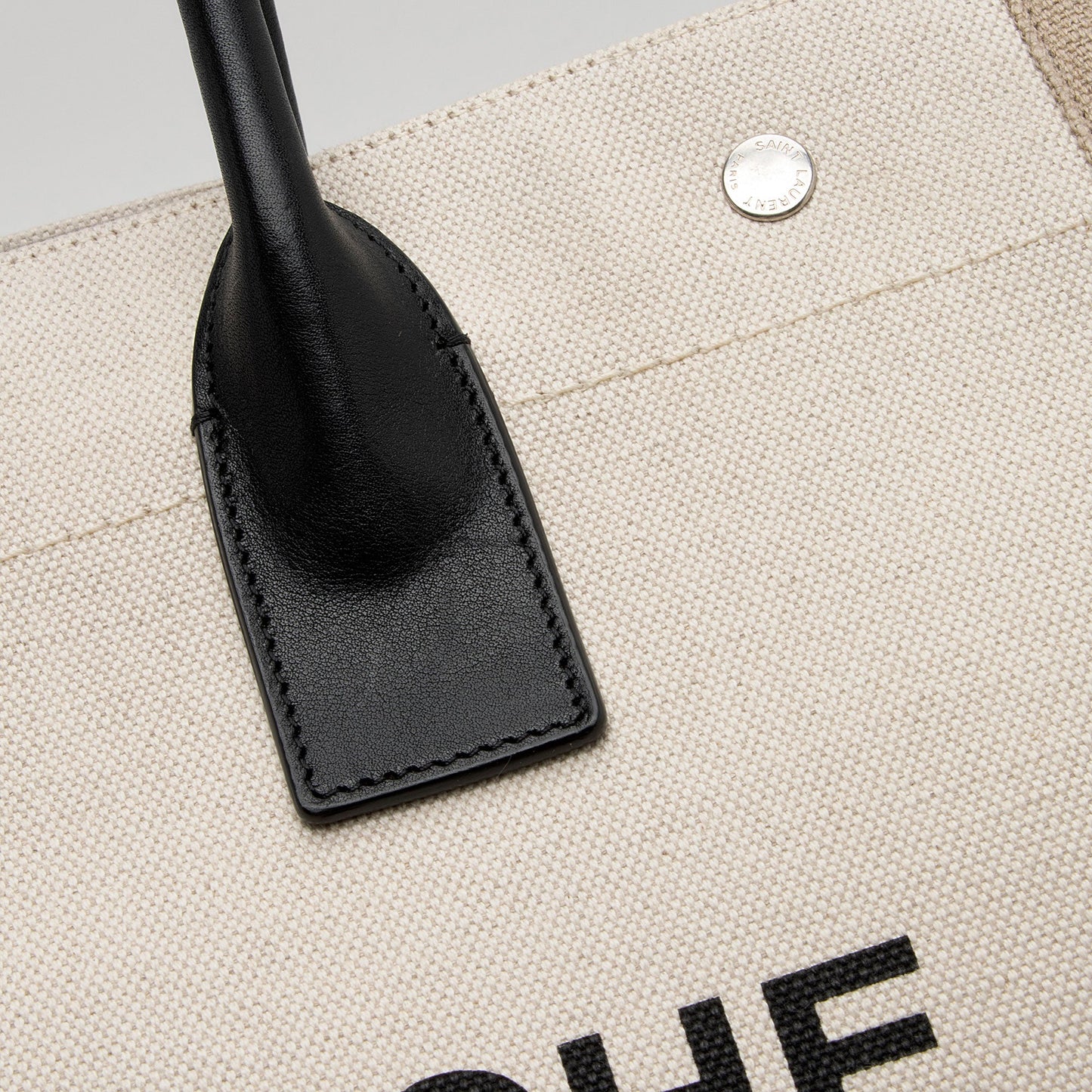 Saint Laurent Canvas Calfskin Rive Gauche Small Tote (SHF-zATjuK)