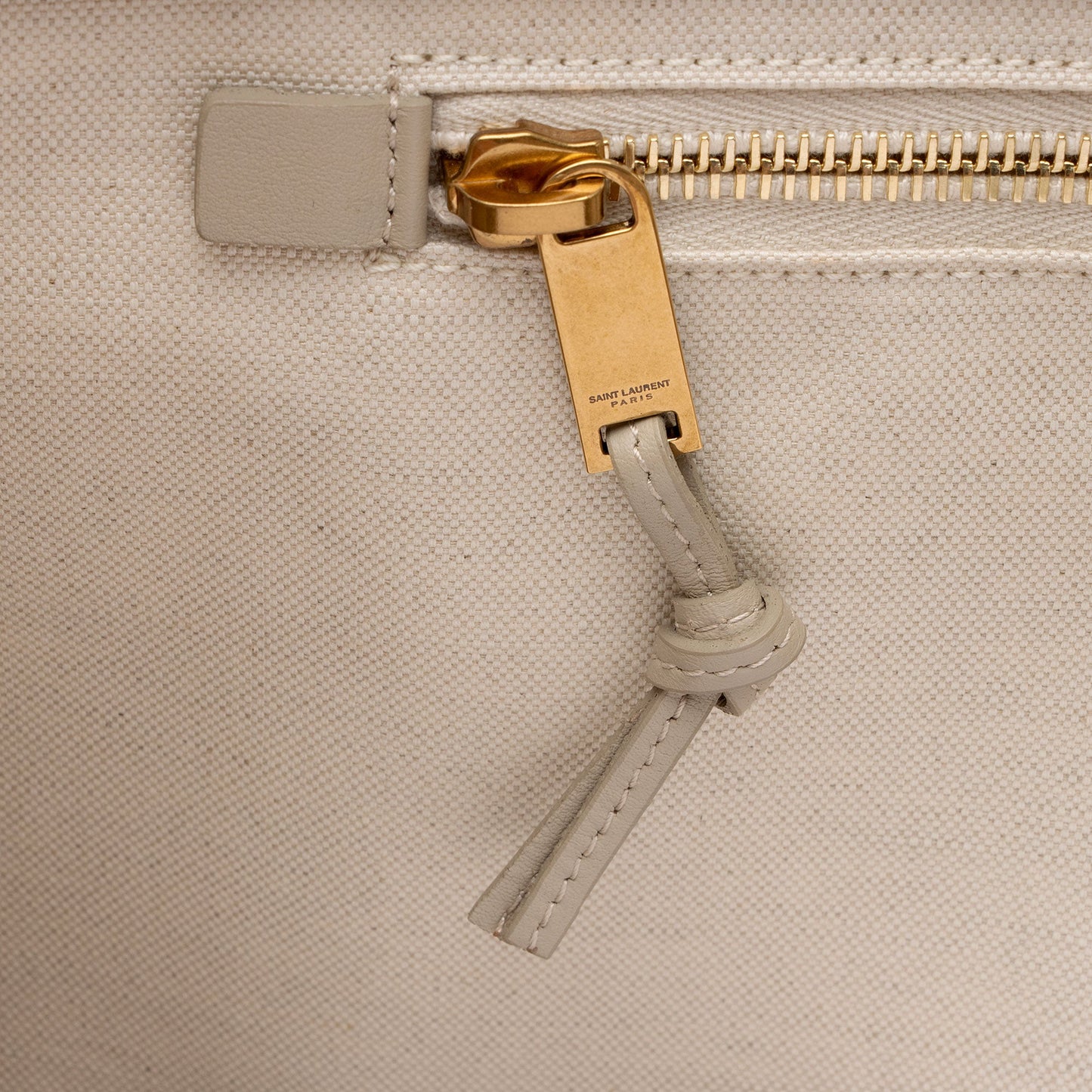 Saint Laurent Canvas Calfskin Rive Gauche Small Tote (SHF-UbHsVK)