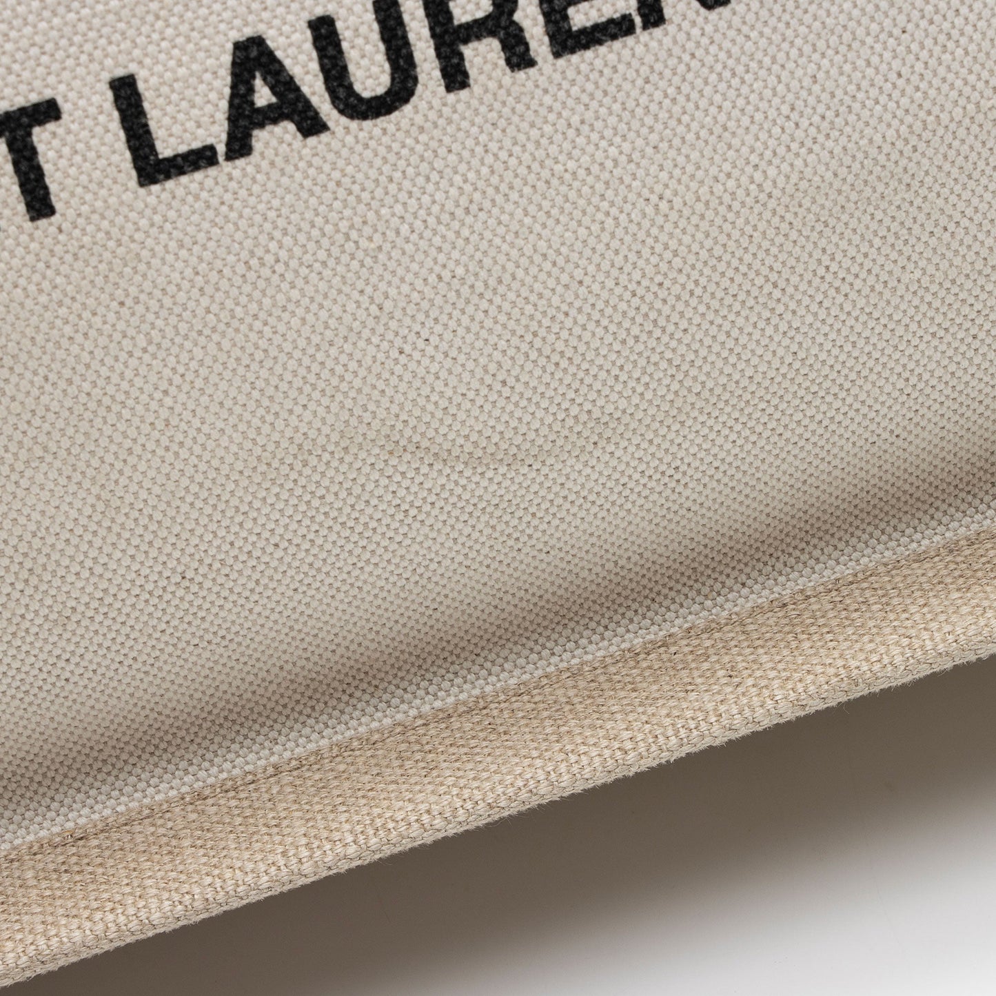 Saint Laurent Canvas Calfskin Rive Gauche Small Tote