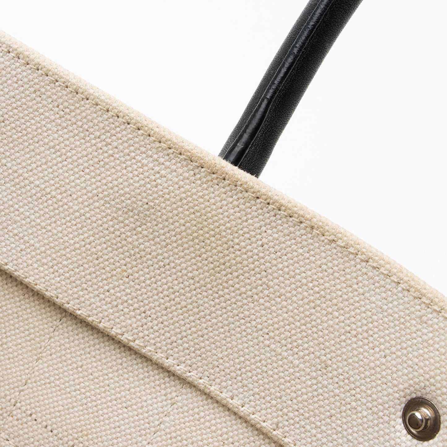 Saint Laurent Canvas Calfskin Rive Gauche Small Tote