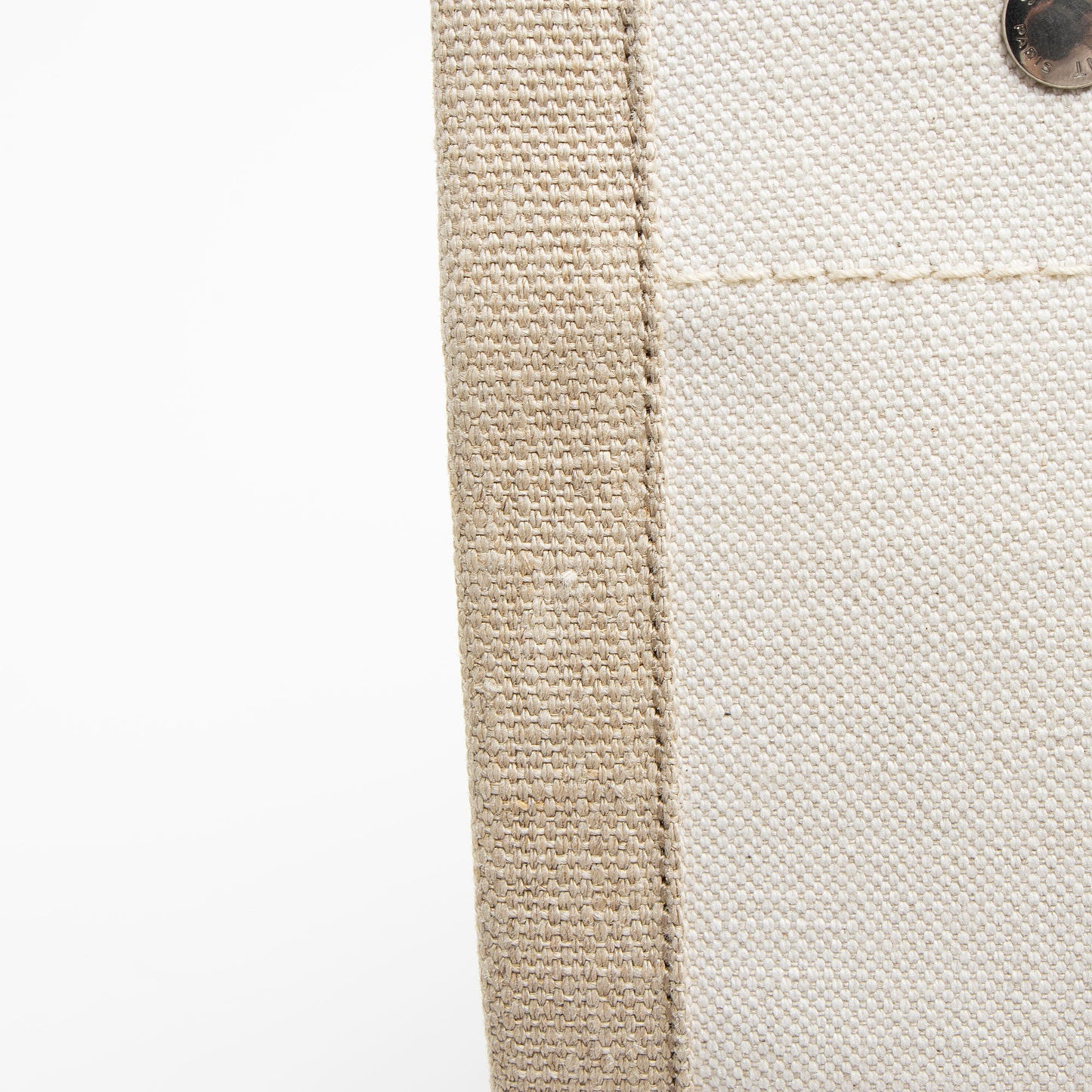 Saint Laurent Canvas Calfskin Rive Gauche Small Tote