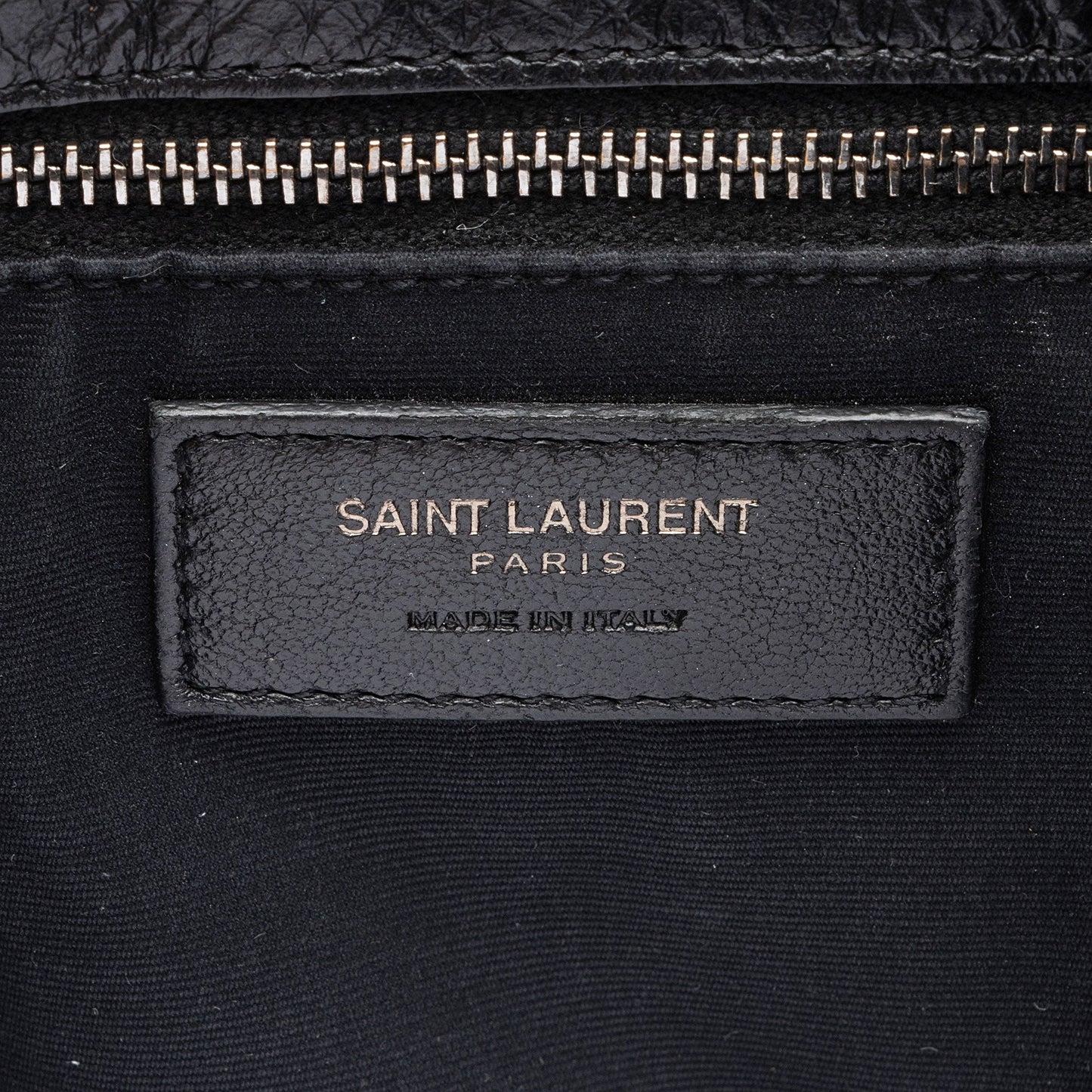 Saint Laurent Crinkled Calfskin Matte Black Monogram Niki Large Shoulder Bag (SHF-eFW25Q)