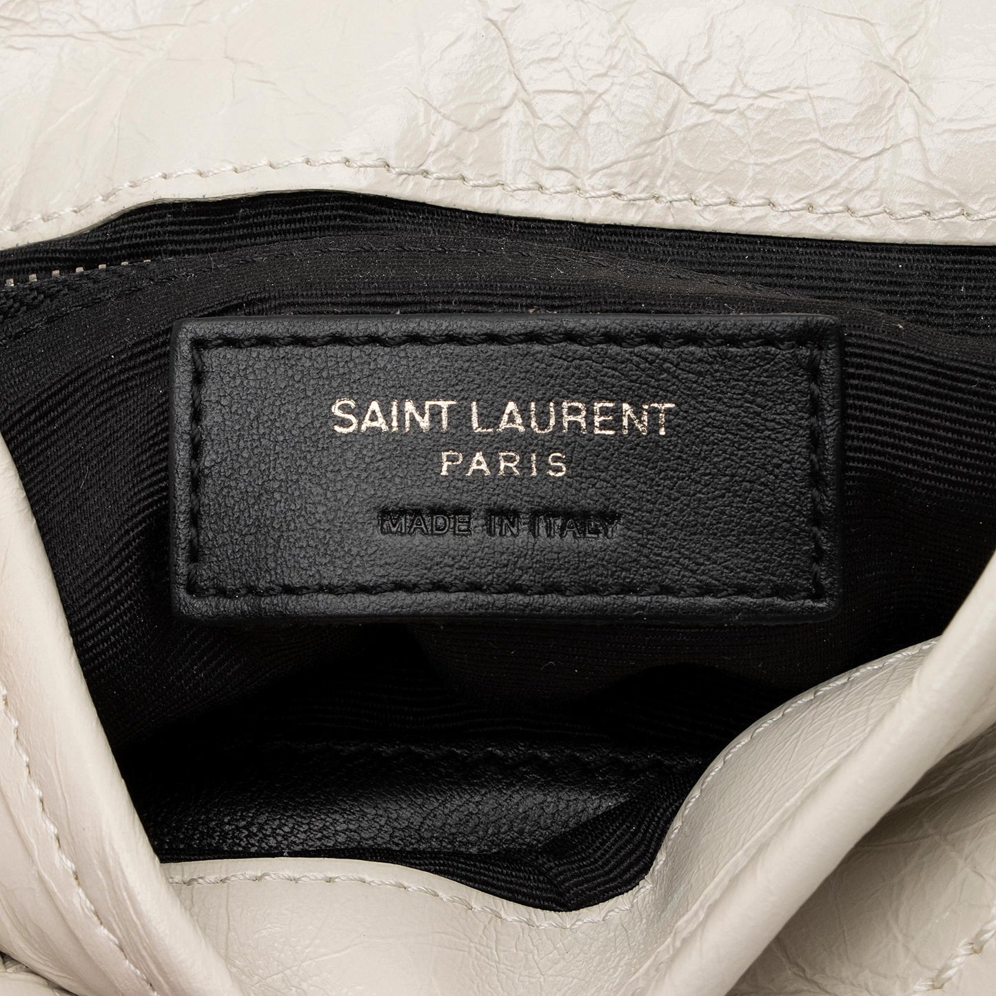 Saint Laurent Crinkled Calfskin Monogram Niki Chain Wallet (SHF-23686)