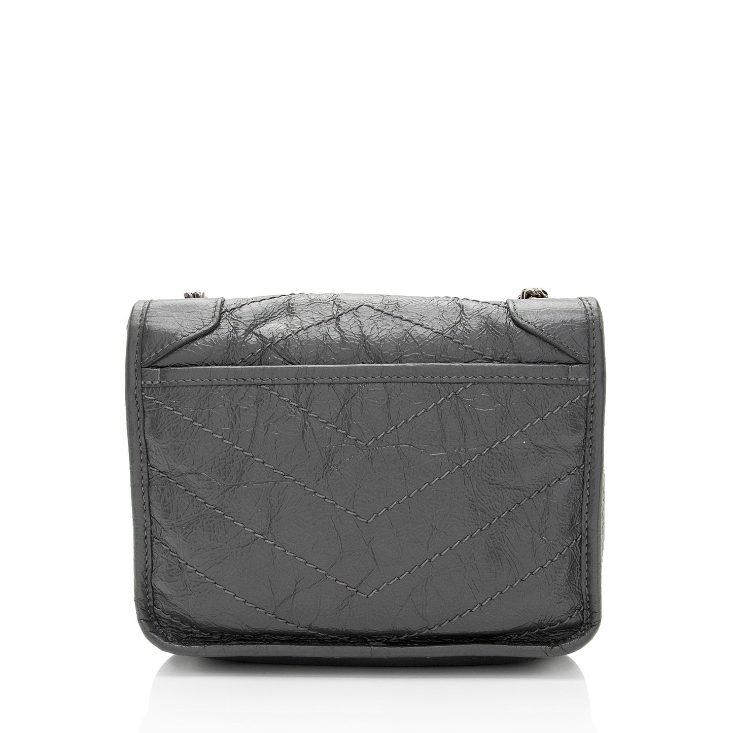 Saint Laurent Crinkled Calfskin Monogram Niki Chain Wallet (SHF-9O6DRW)
