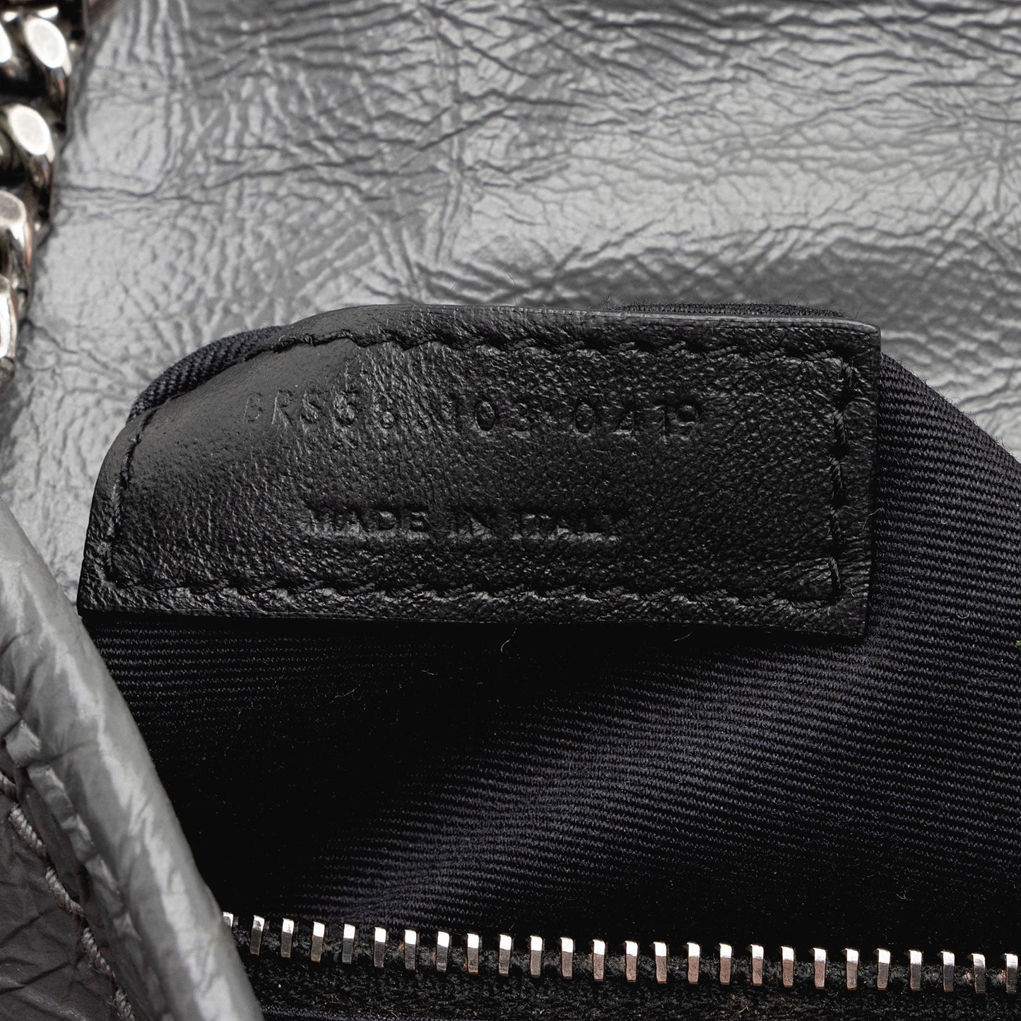 Saint Laurent Crinkled Calfskin Monogram Niki Chain Wallet (SHF-9O6DRW)