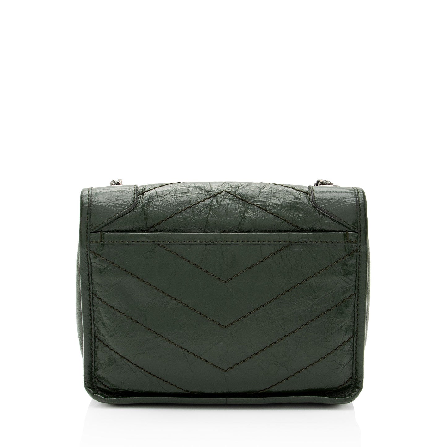 Saint Laurent Crinkled Calfskin Monogram Niki Chain Wallet (SHF-w5uFiz)
