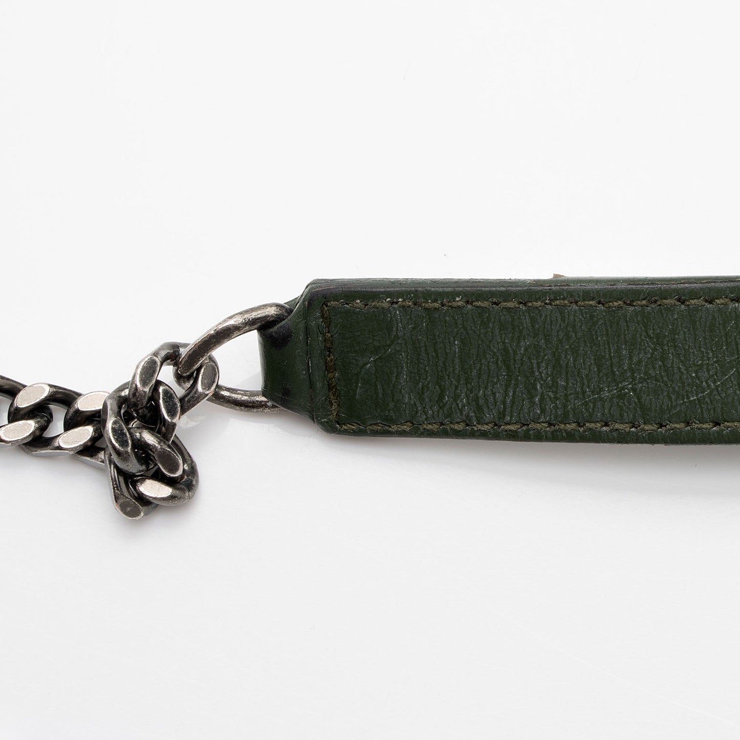 Saint Laurent Crinkled Calfskin Monogram Niki Chain Wallet (SHF-w5uFiz)