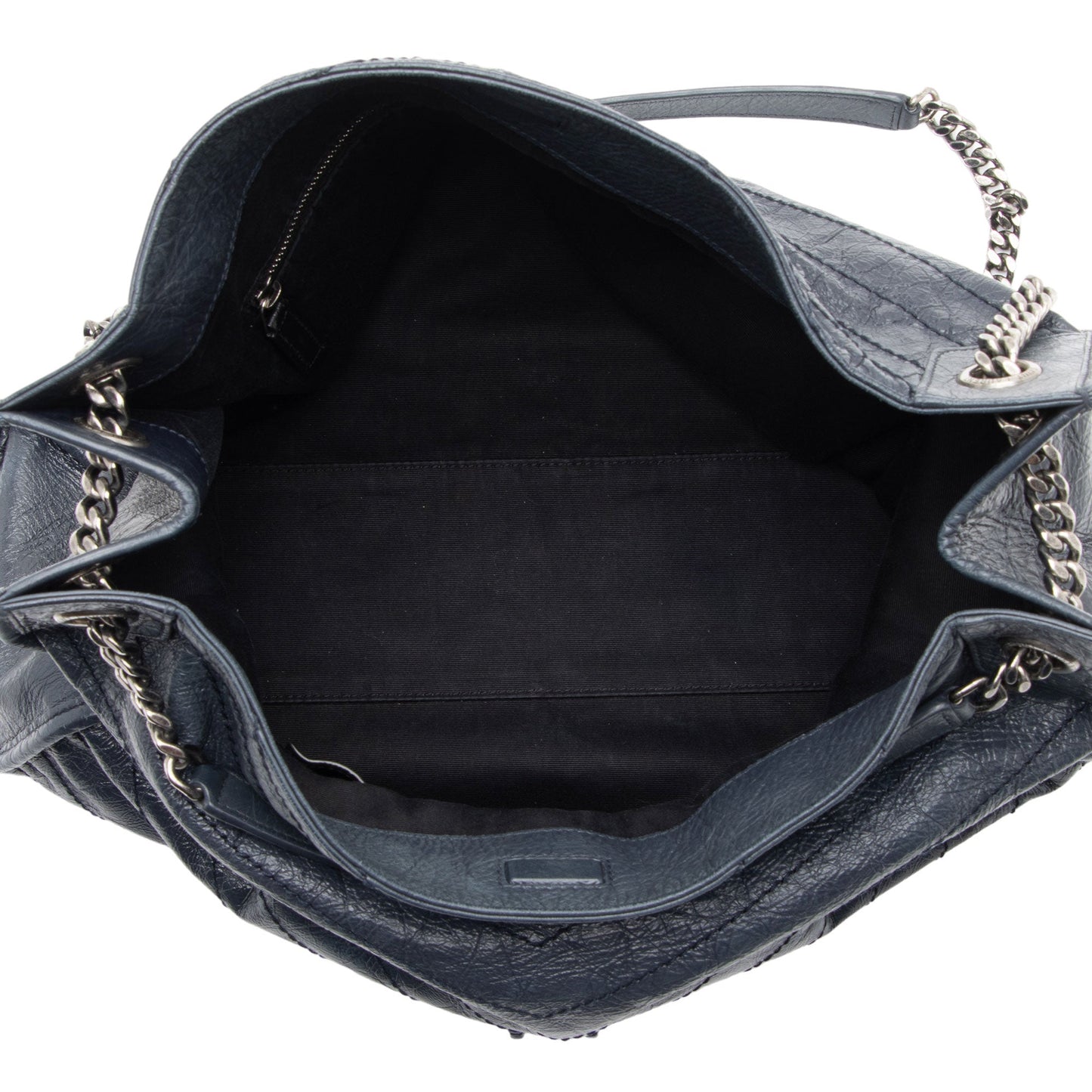Saint Laurent Crinkled Calfskin Monogram Niki Large Shopping Tote (SHF-3qmmgS)