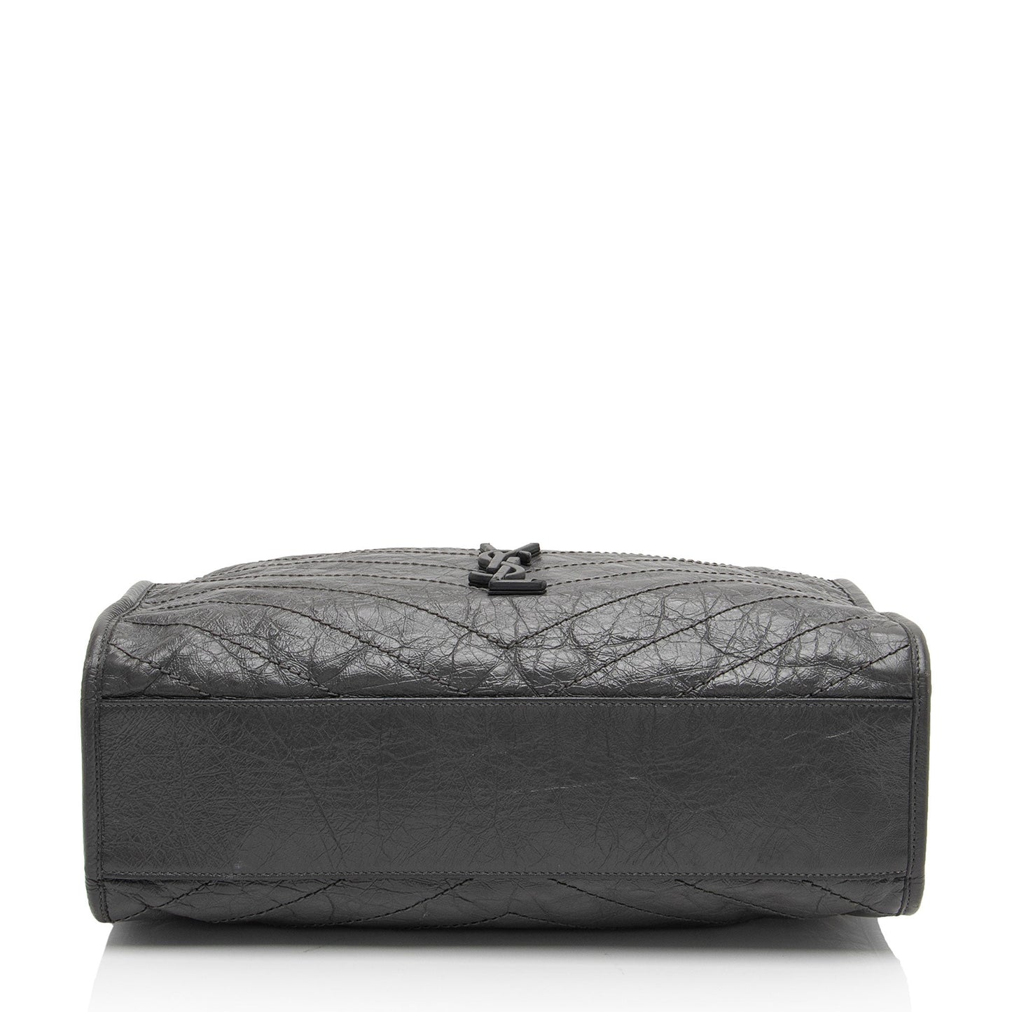 Saint Laurent Crinkled Calfskin Monogram Niki Medium Shopping Tote (SHF-gLfdmG)