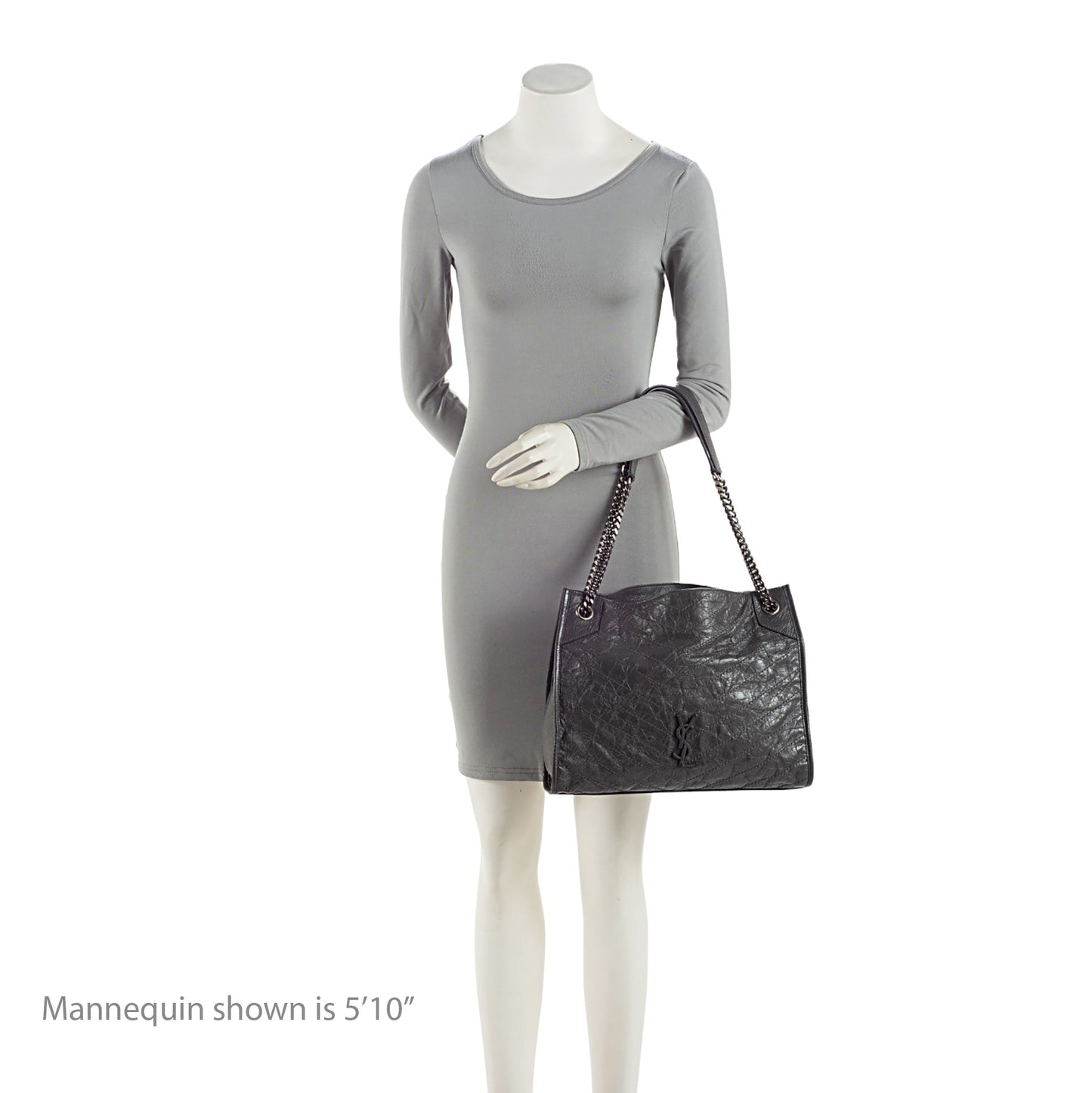 Saint Laurent Crinkled Calfskin Monogram Niki Medium Shopping Tote (SHF-gLfdmG)
