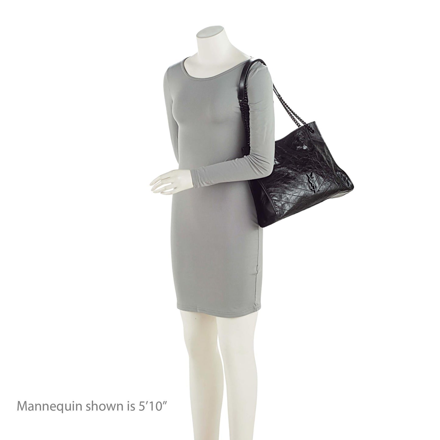 Saint Laurent Crinkled Calfskin Monogram Niki Medium Shopping Tote (SHF-HoUdcp)
