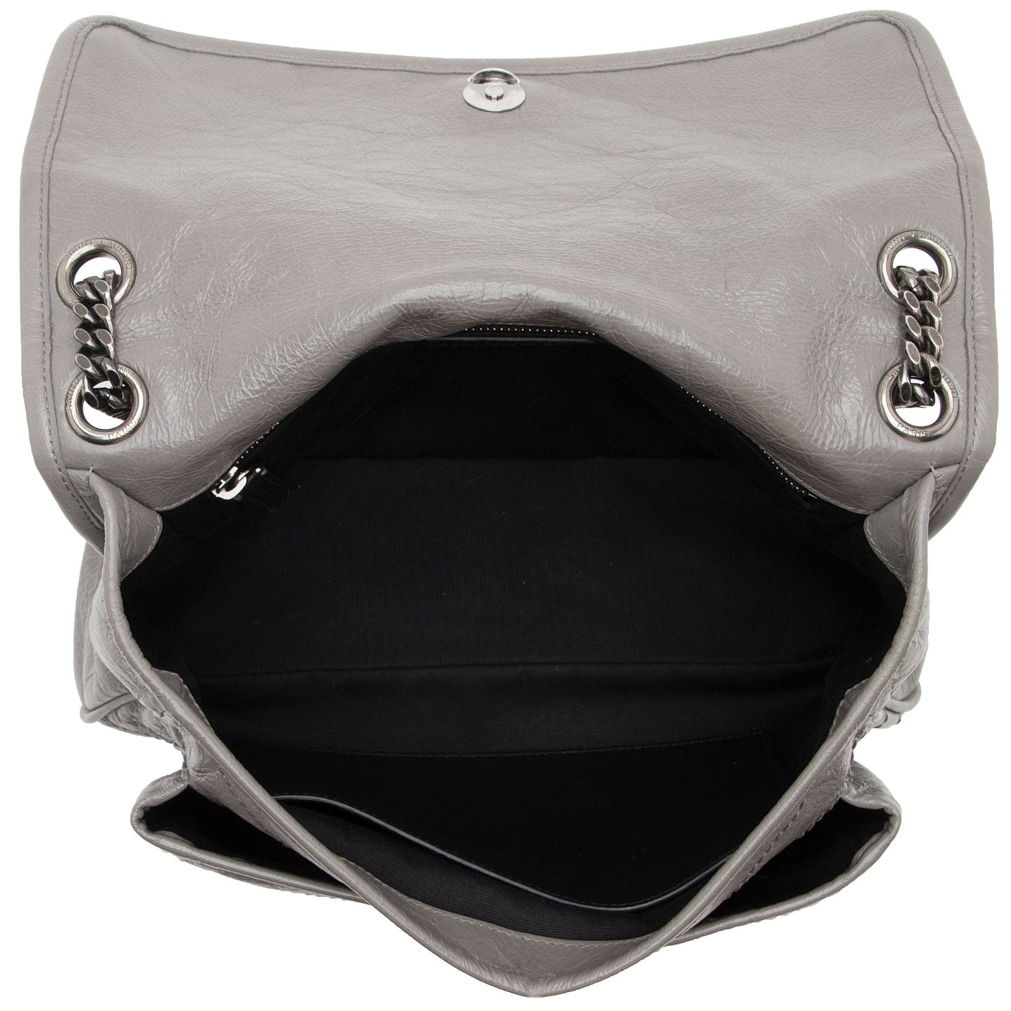 Saint Laurent Crinkled Calfskin Monogram Niki Medium Shoulder Bag (SHF-Ozz7lD)