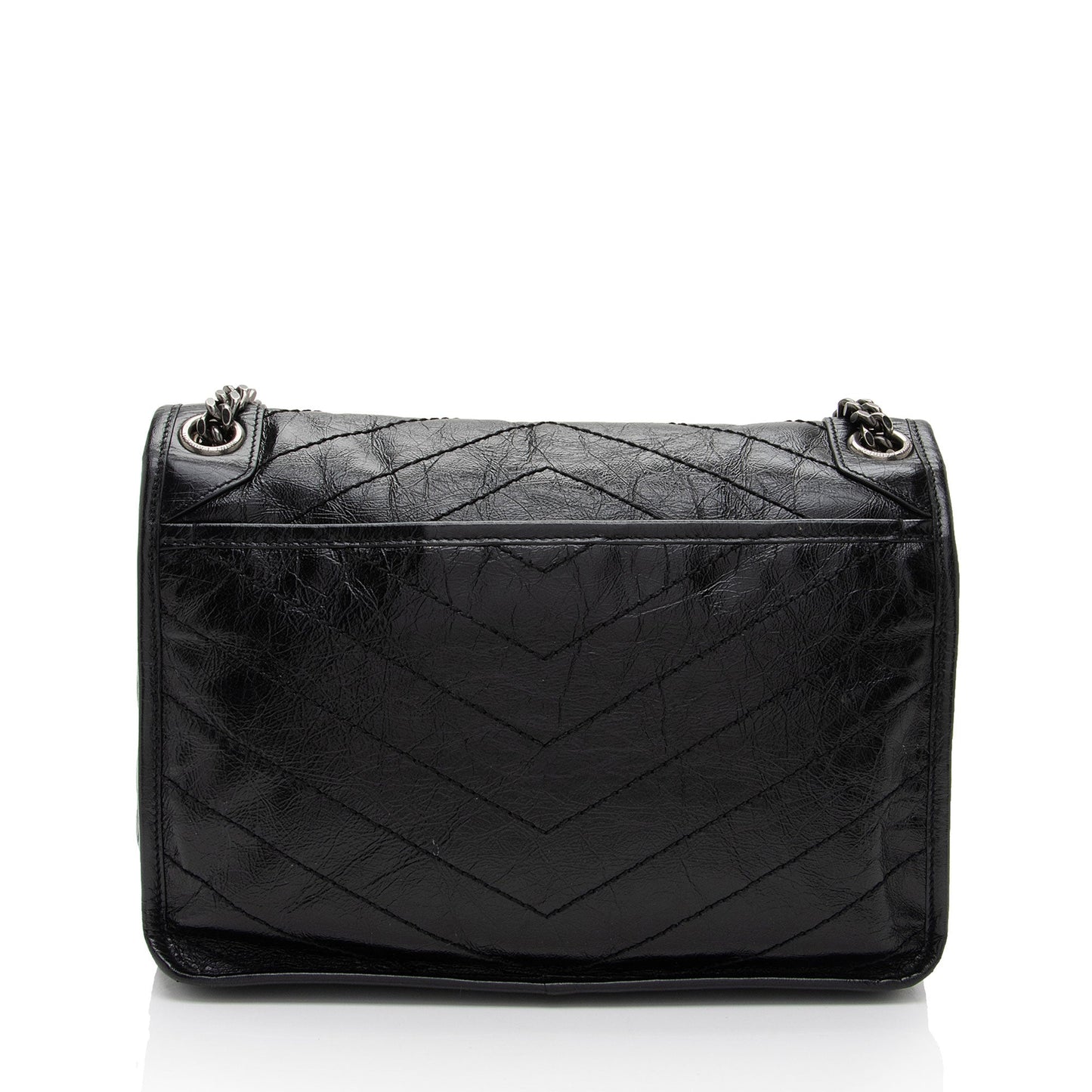 Saint Laurent Crinkled Calfskin Monogram Niki Medium Shoulder Bag