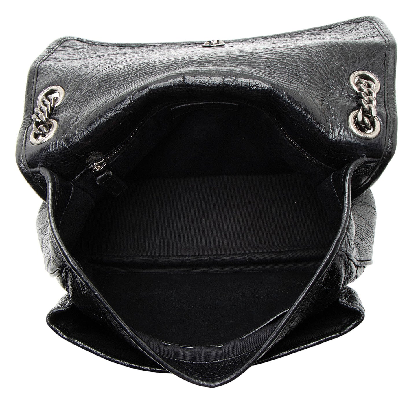 Saint Laurent Crinkled Calfskin Monogram Niki Medium Shoulder Bag (SHF-GOzKUg)