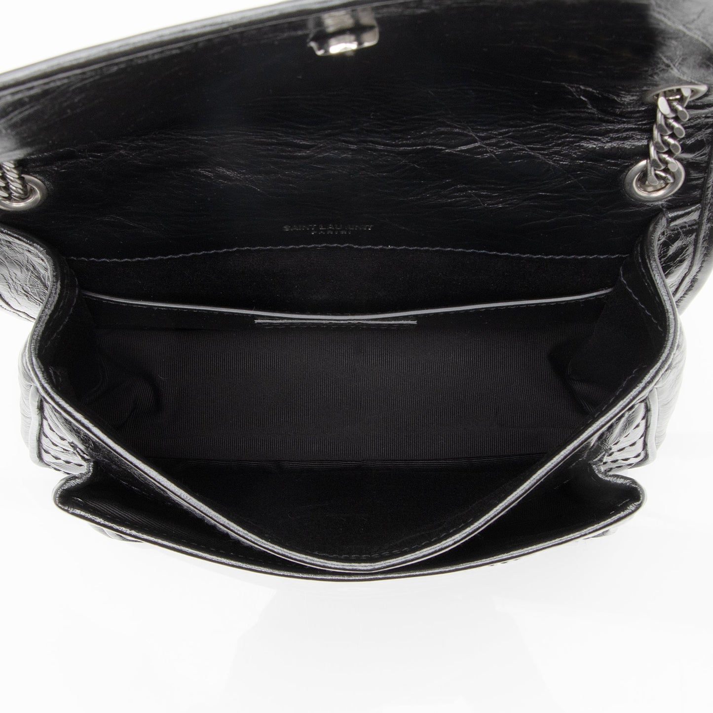 Saint Laurent Crinkled Calfskin Niki Baby Shoulder Bag (SHF-22402)