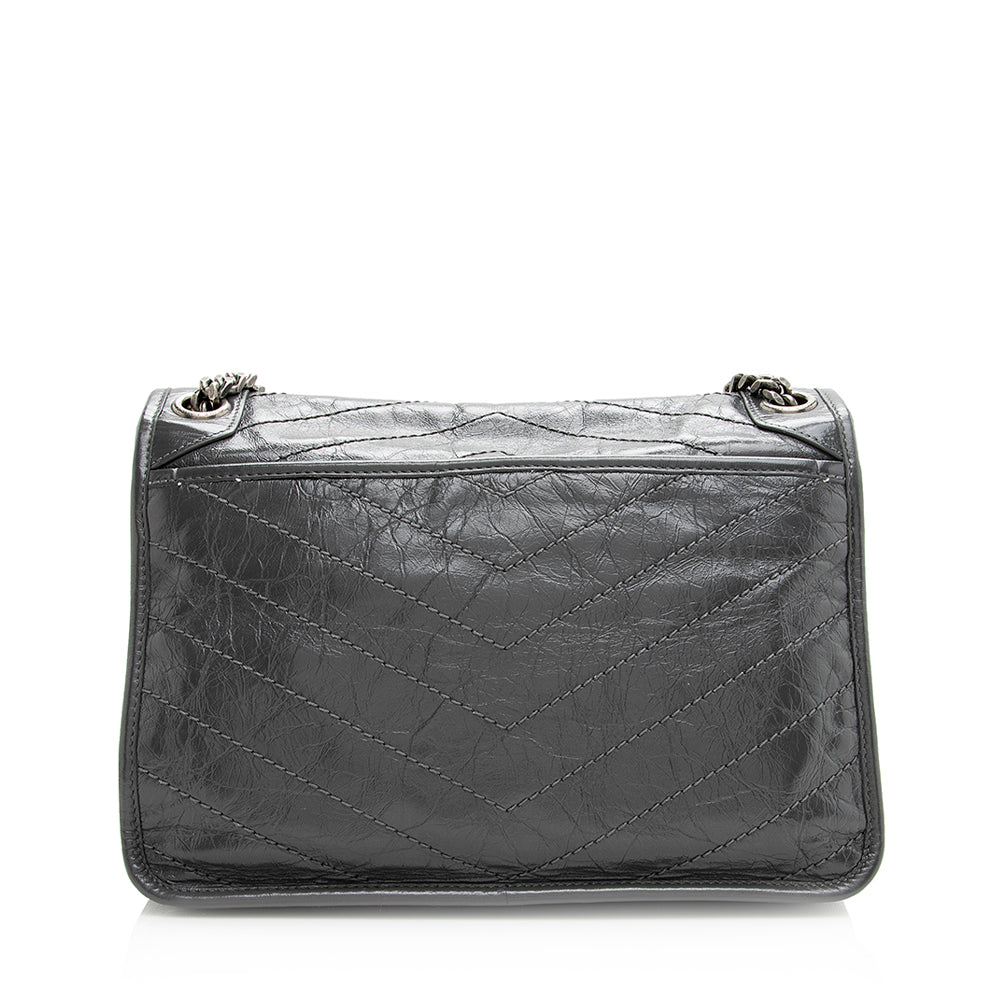Saint Laurent Crinkled Calfskin Niki Medium Shoulder Bag (SHF-20293)
