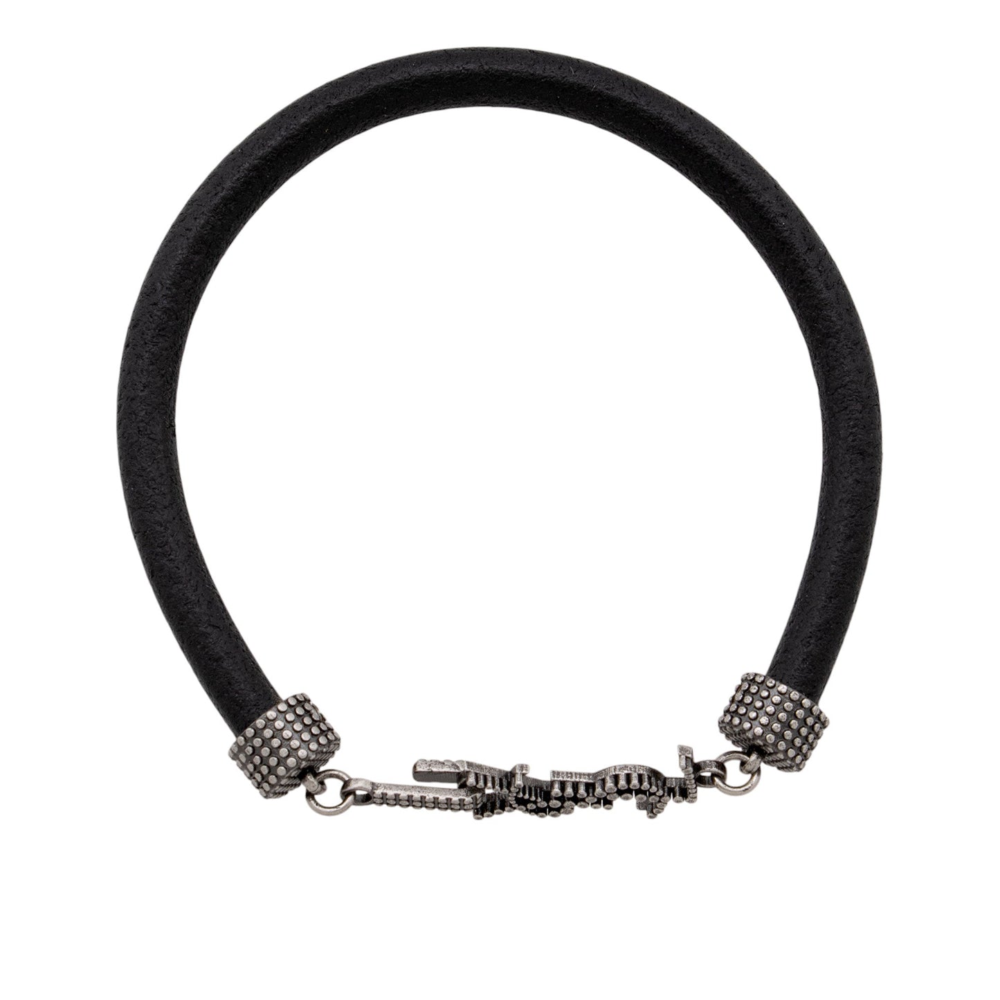 Saint Laurent Crinkled Calfskin Studded Opyum Bracelet (SHF-1K4Chh)