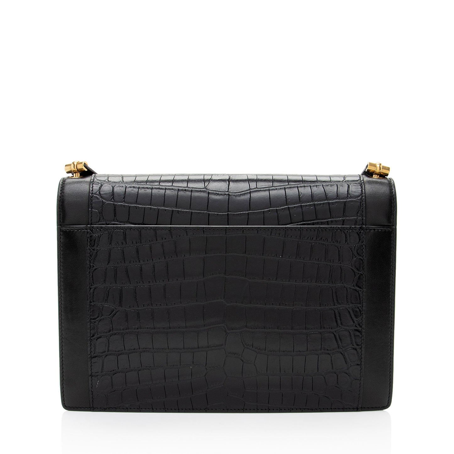 Saint Laurent Croc Embossed Calfskin Monogram Gaby Shoulder Bag (SHF-EAdNMt)