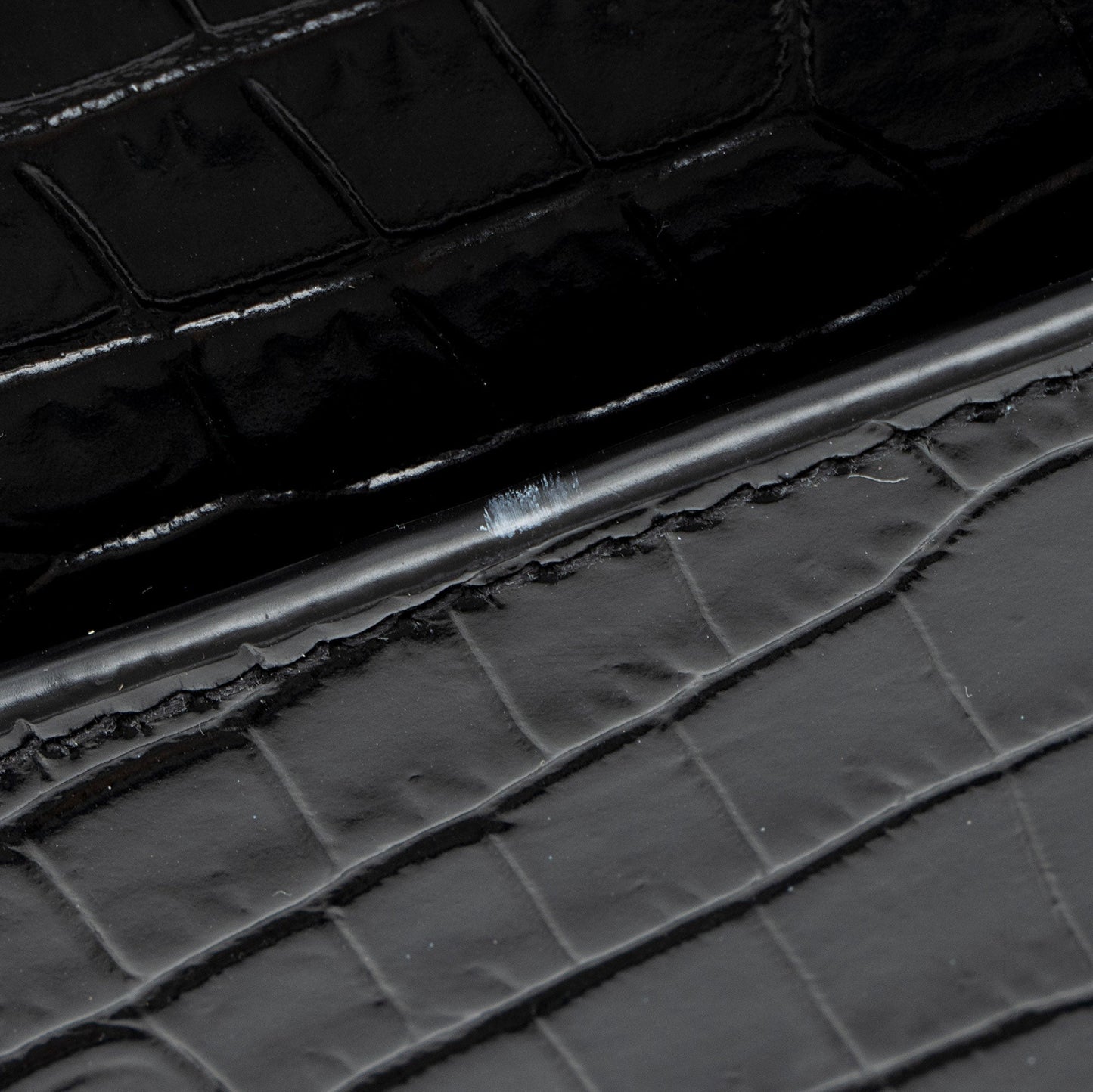 Saint Laurent Croc Embossed Leather Monogram Cassandra Mini Top Handle