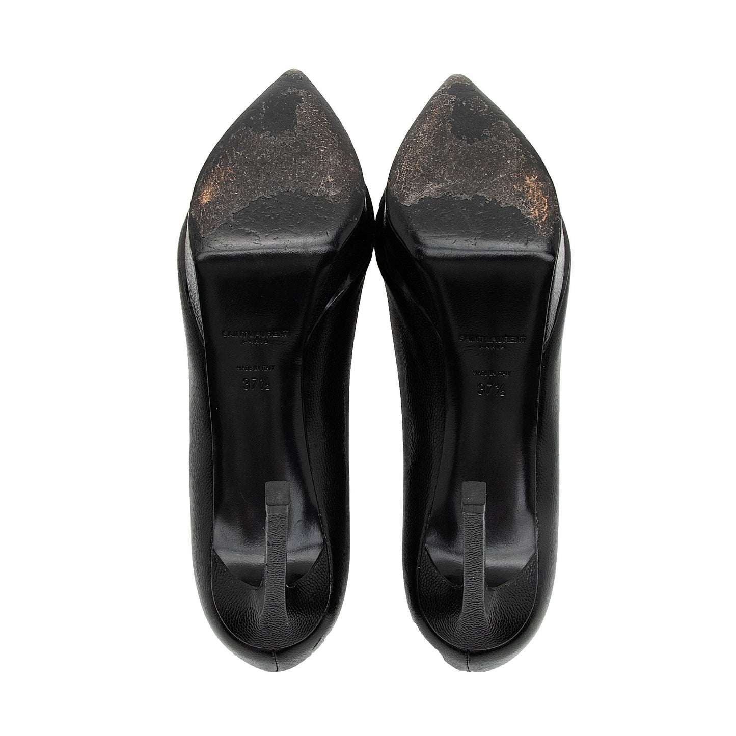 Saint Laurent Grained Calfskin Janis Platform Pumps - Size 7.5 / 37.5 (SHF-CltUy4)