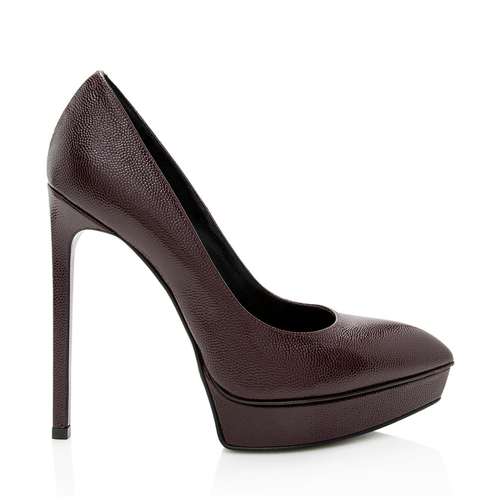 Saint Laurent Grained Calfskin Janis Pumps - Size 6 / 36 (SHF-19326)