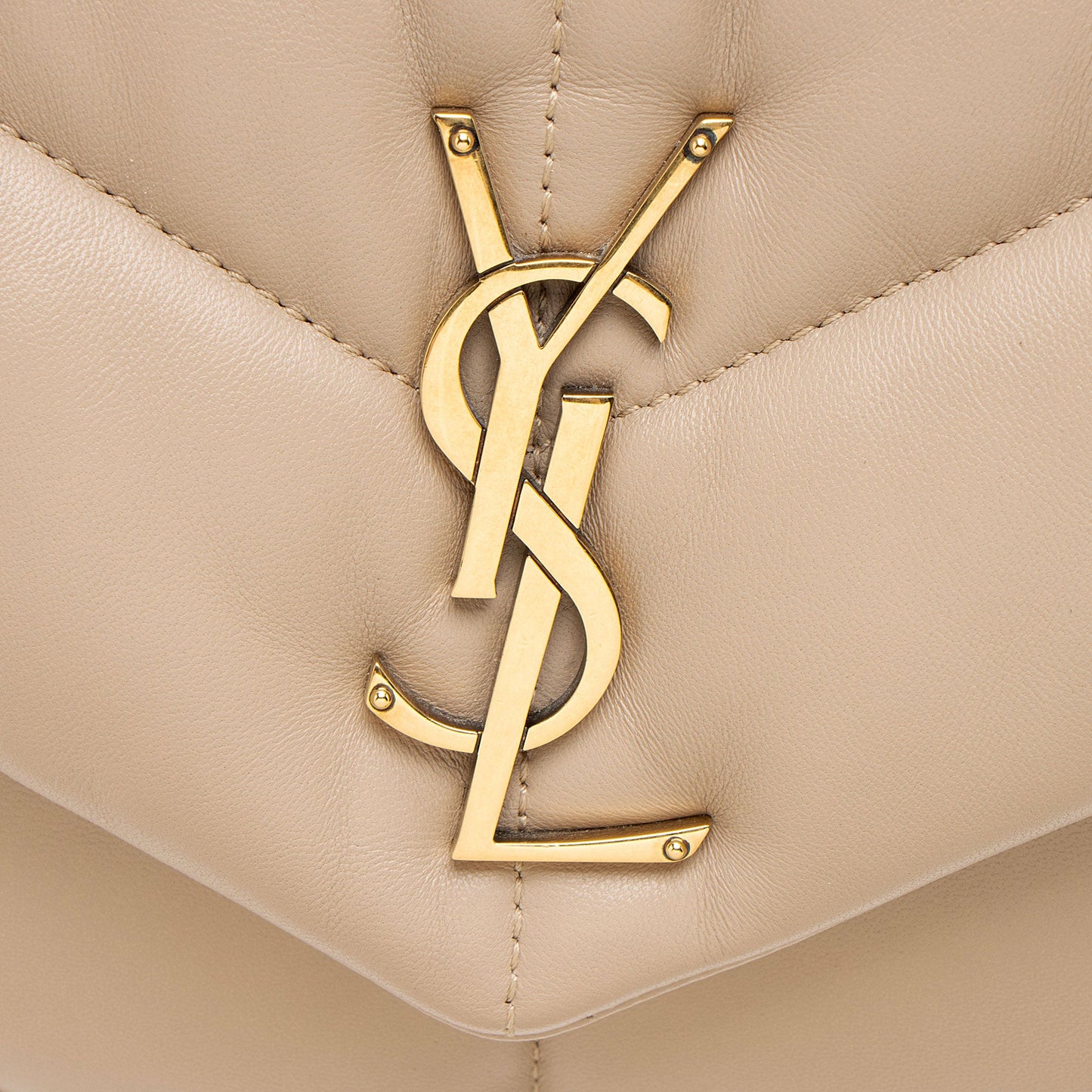 Saint Laurent Lambskin Monogram Puffer LouLou Small Shoulder Bag