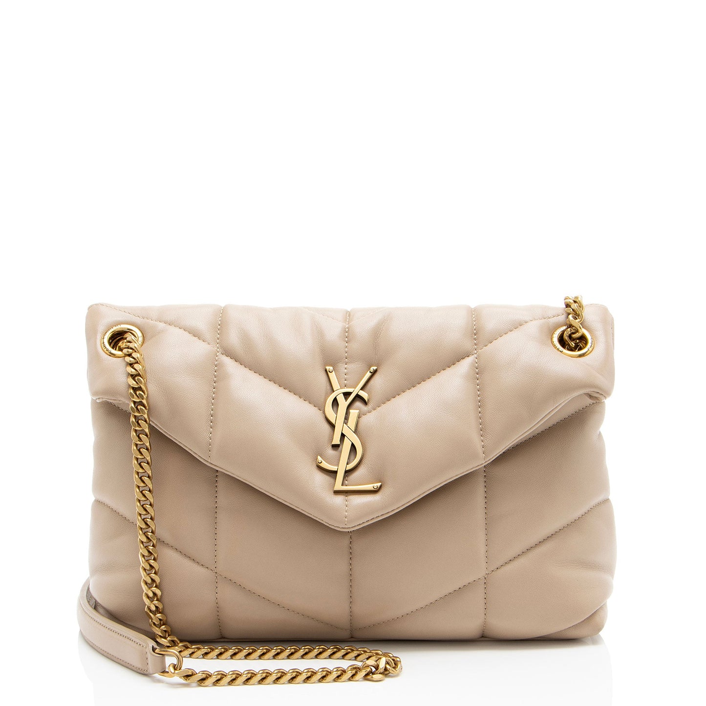 Saint Laurent Lambskin Monogram Puffer LouLou Small Shoulder Bag
