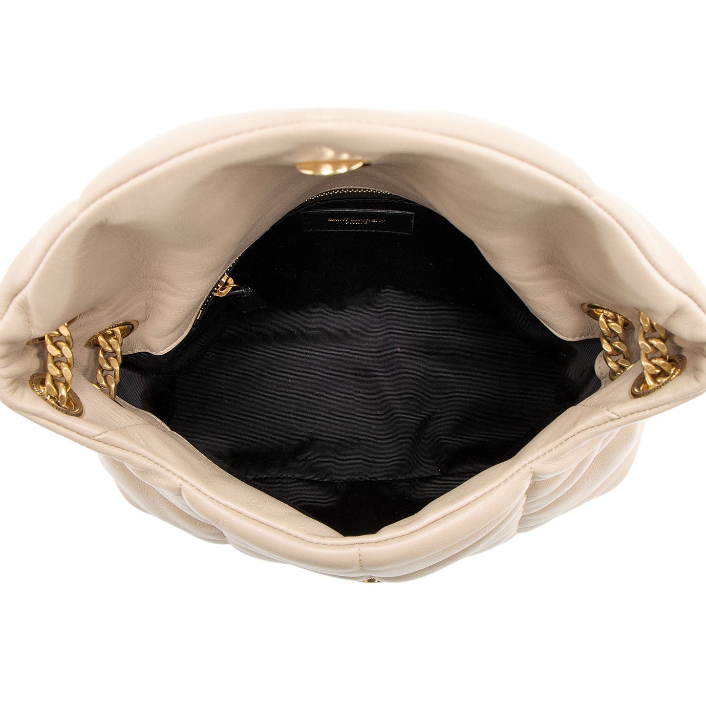 Saint Laurent Lambskin Monogram Puffer LouLou Small Shoulder Bag