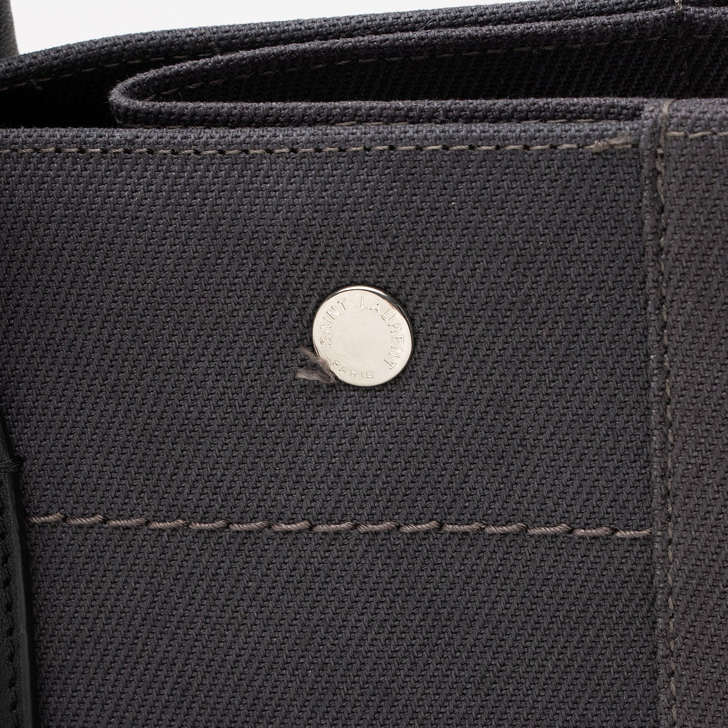 Saint Laurent Linen Calfskin Rive Gauche N/S Tote (SHF-s008io)