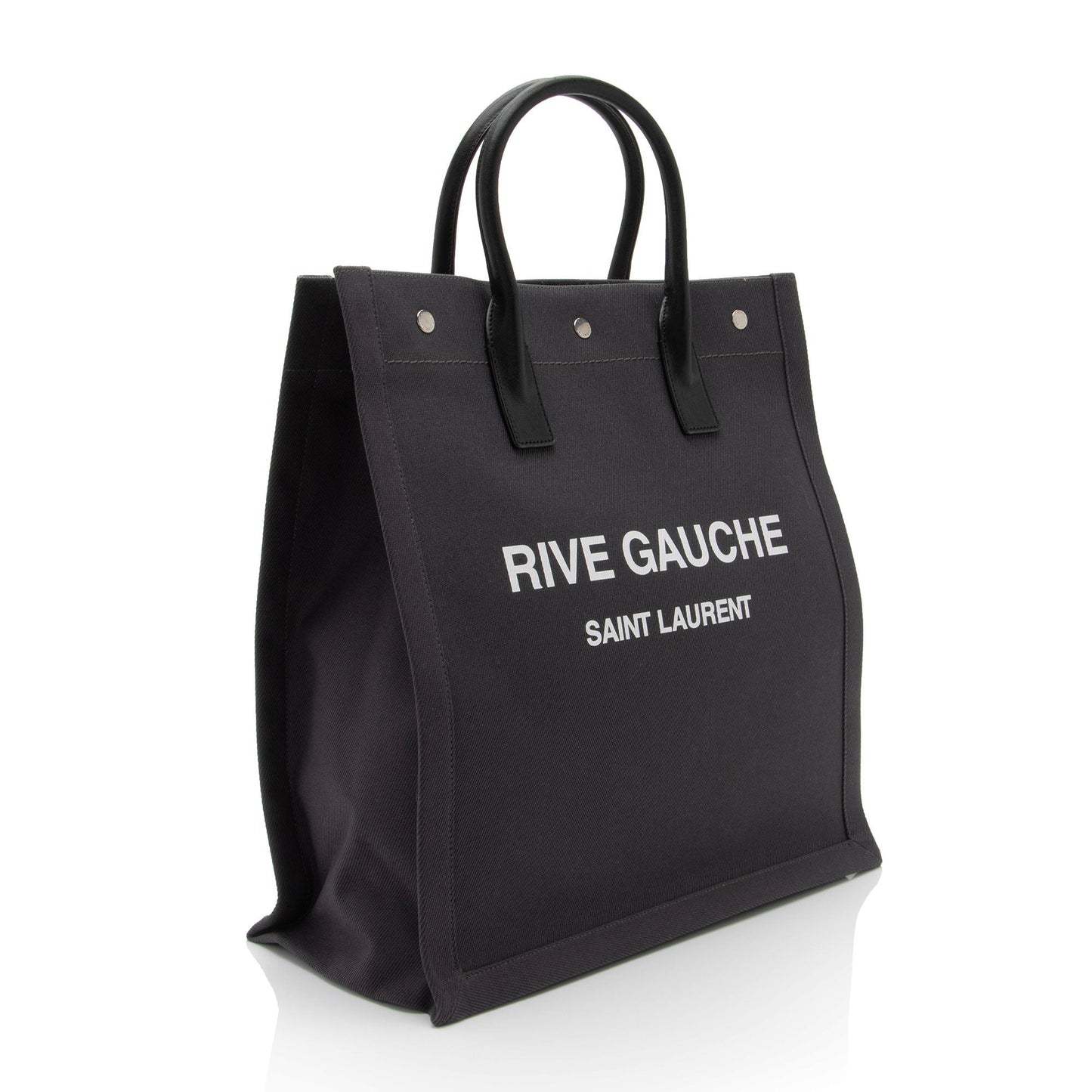 Saint Laurent Linen Calfskin Rive Gauche N/S Tote (SHF-s008io)