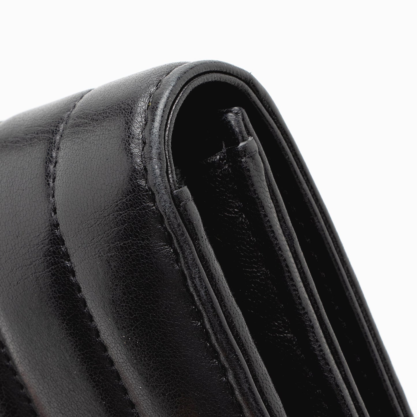 Saint Laurent Matalasse Calfskin Vicky Continental Wallet (SHF-22903)