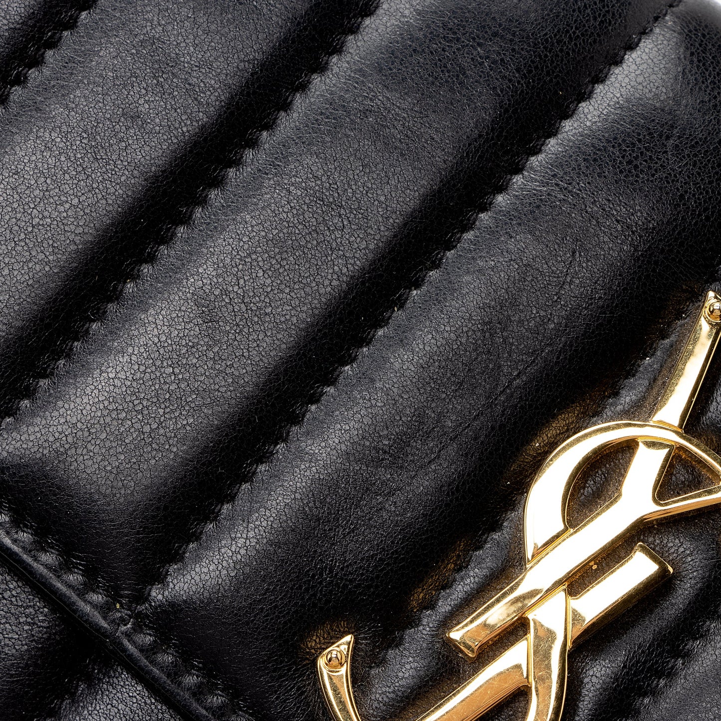 Saint Laurent Matalasse Calfskin Vicky Continental Wallet (SHF-22903)
