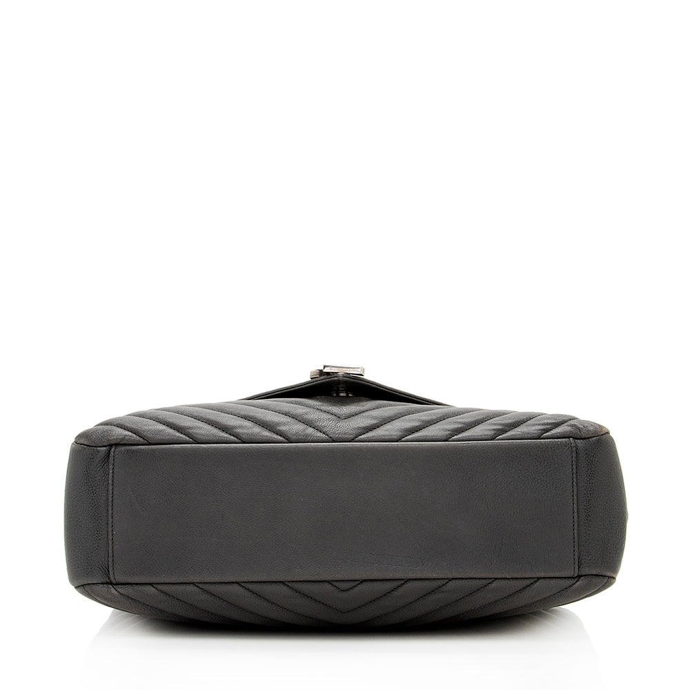 Saint Laurent Matelasse Calfskin Monogram College Large Shoulder Bag (SHF-19382)