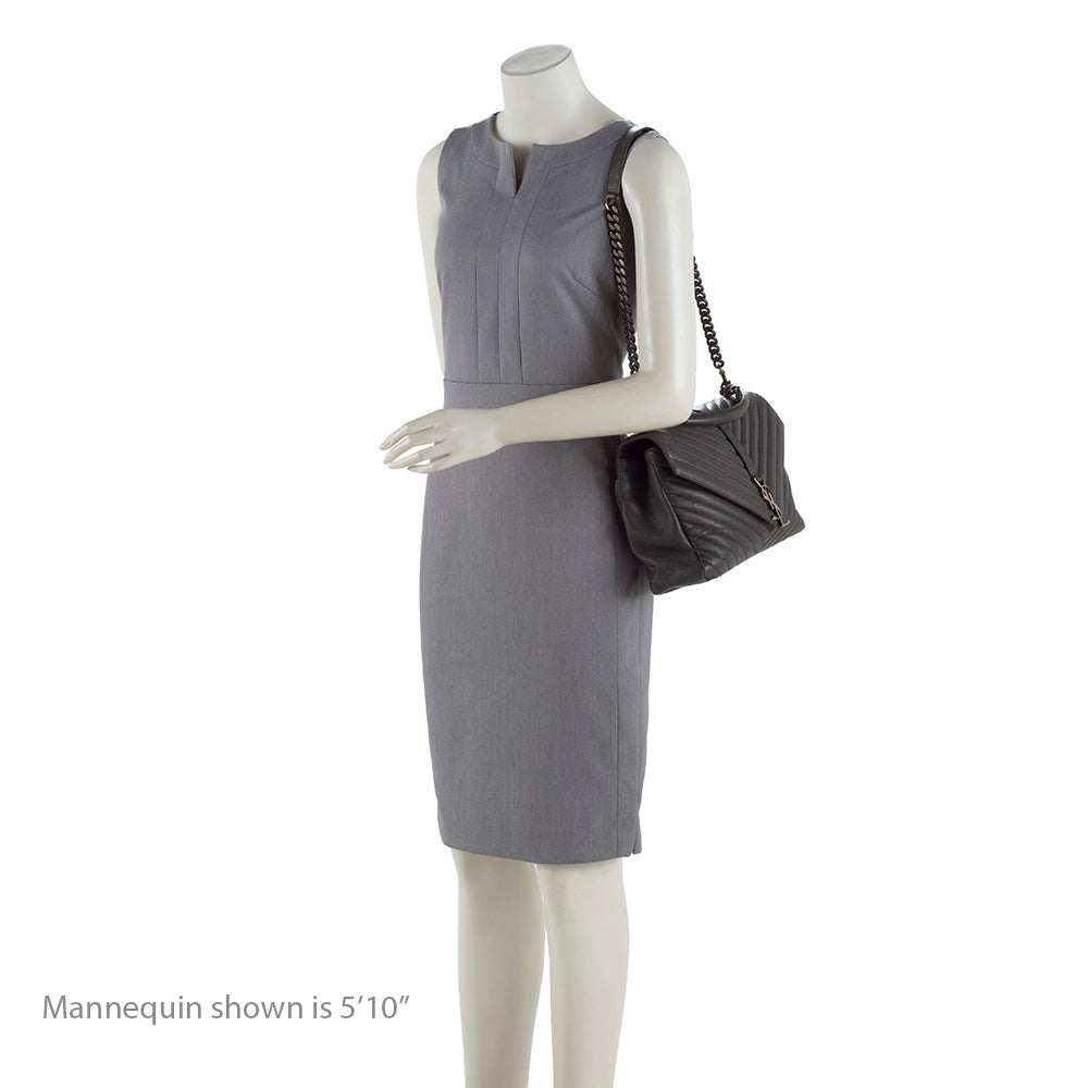 Saint Laurent Matelasse Calfskin Monogram College Large Shoulder Bag (SHF-19382)