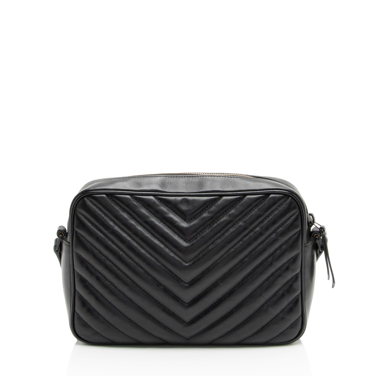 Saint Laurent Matelasse Calfskin Matte Black Monogram Lou Camera Bag (SHF-APSLqT)