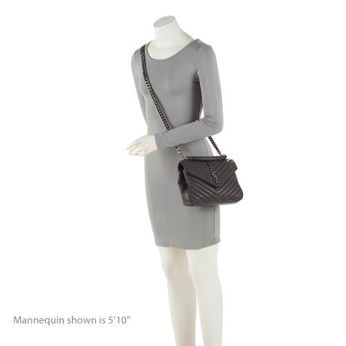 Saint Laurent Matelasse Calfskin Monogram College Medium Shoulder Bag (SHF-VVdWy3)