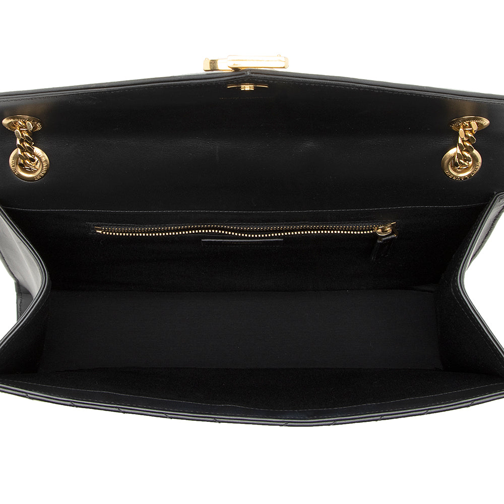 Saint Laurent Matelasse Calfskin Monogram Large Envelope Bag (SHF-19439)