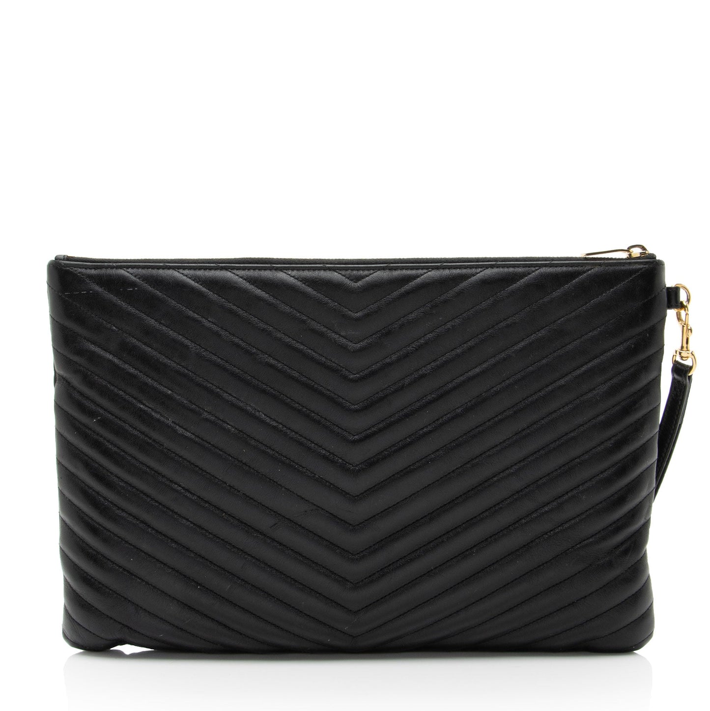Saint Laurent Matelasse Calfskin Monogram Large Wristlet