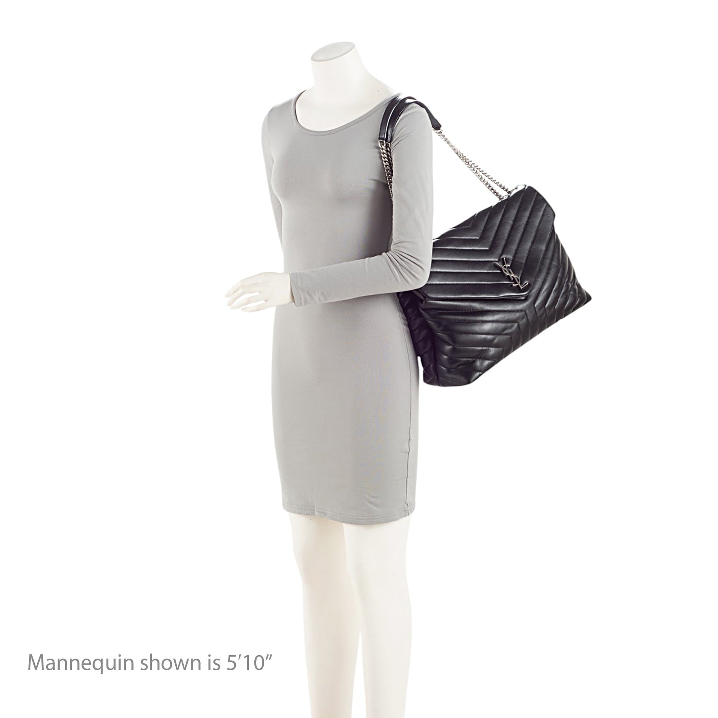Saint Laurent Matelasse Calfskin Monogram LouLou Chain Large Shoulder Bag (SHF-F87Oll)