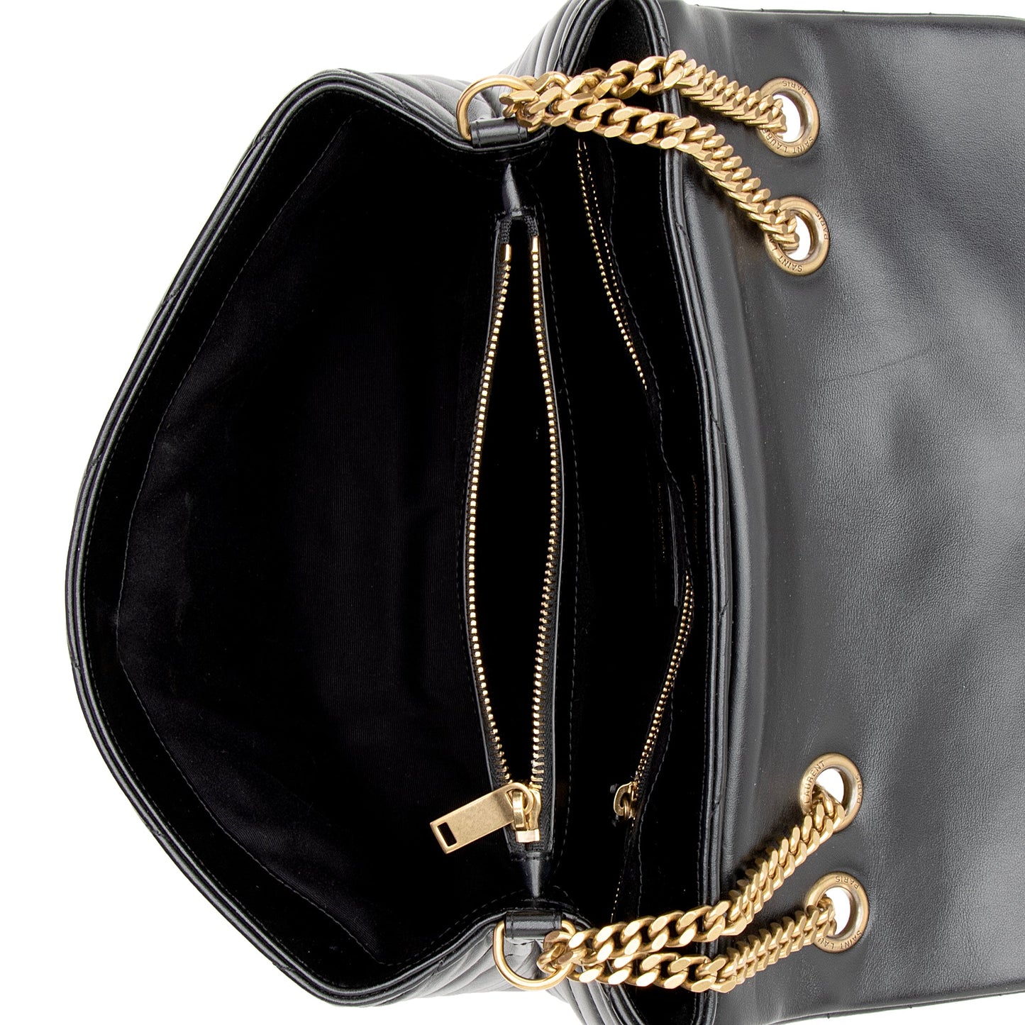 Saint Laurent Matelasse Calfskin Monogram LouLou Chain Medium Shoulder Bag (SHF-22303)
