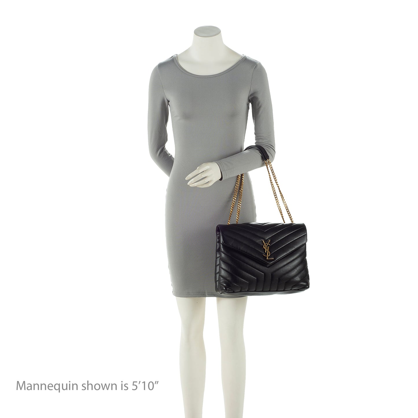 Saint Laurent Matelasse Calfskin Monogram LouLou Chain Medium Shoulder Bag (SHF-22303)