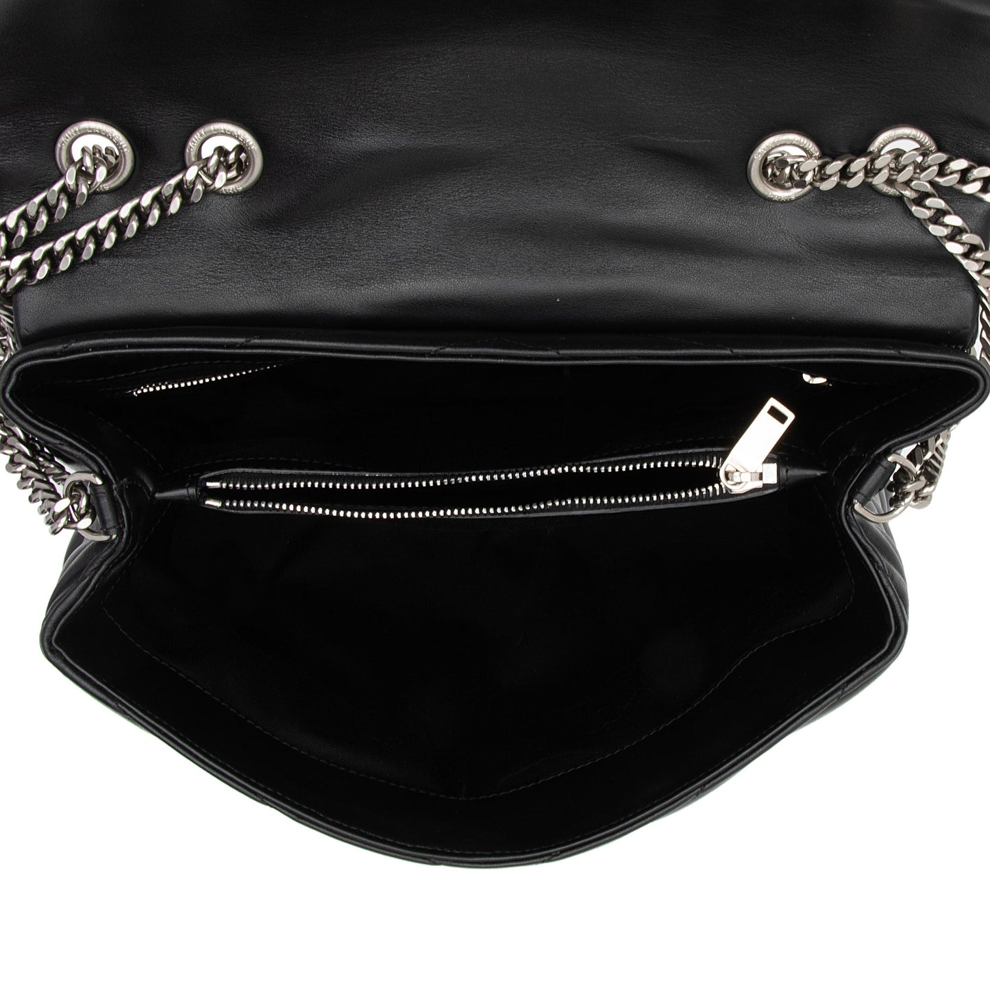 Saint Laurent Matelasse Calfskin Monogram LouLou Chain Medium Shoulder Bag (SHF-3CcYFQ)