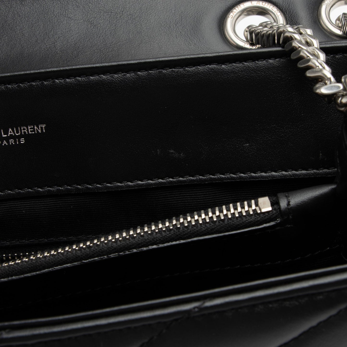 Saint Laurent Matelasse Calfskin Monogram LouLou Chain Medium Shoulder Bag (SHF-pHhqQ4)