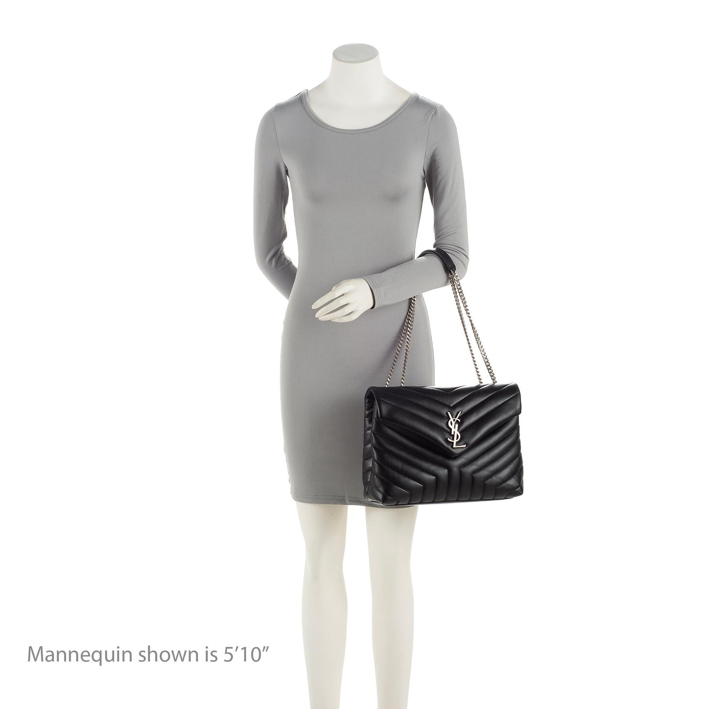Saint Laurent Matelasse Calfskin Monogram LouLou Chain Medium Shoulder Bag (SHF-pHhqQ4)