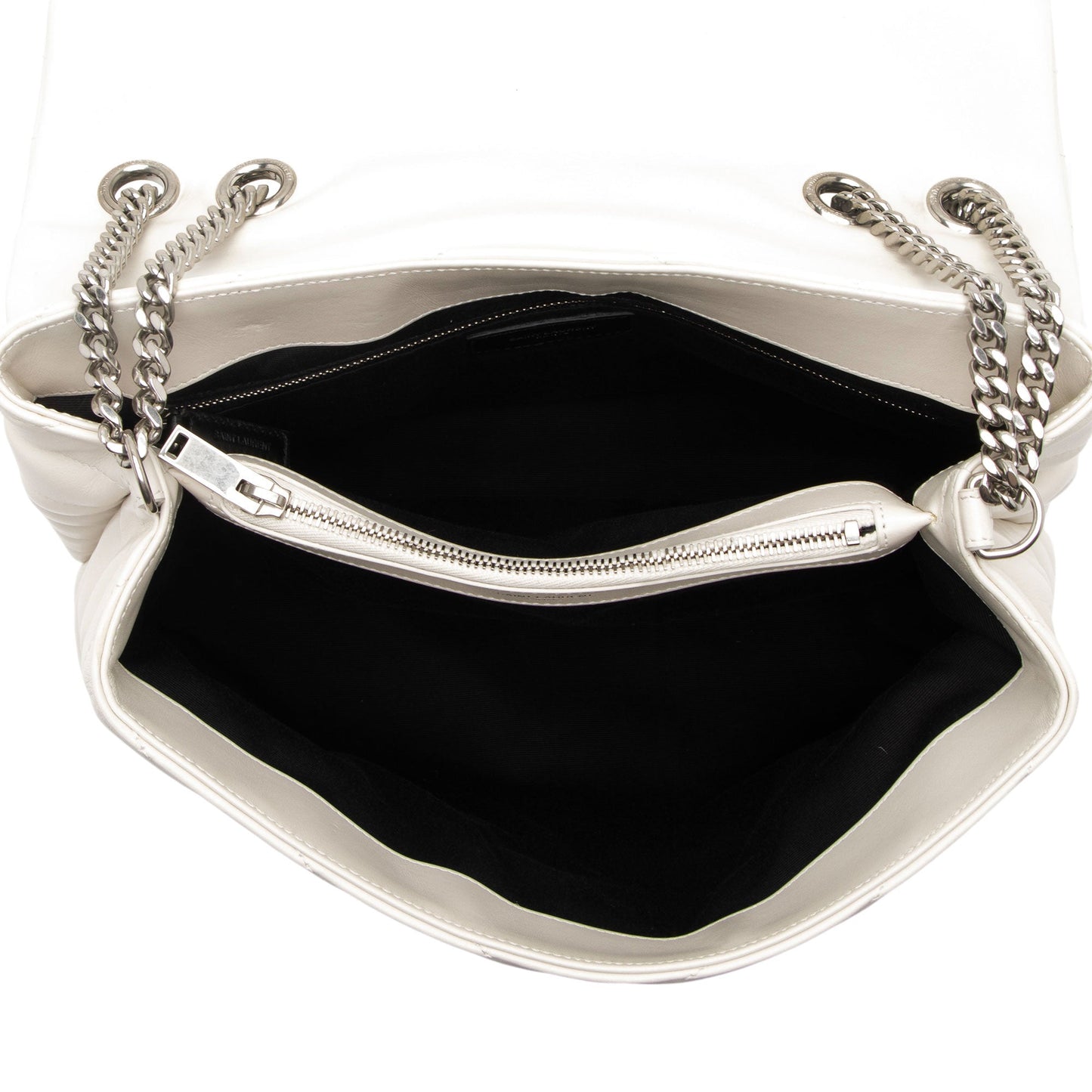 Saint Laurent Matelasse Calfskin Monogram LouLou Chain Medium Shoulder Bag (SHF-p5hSxF)