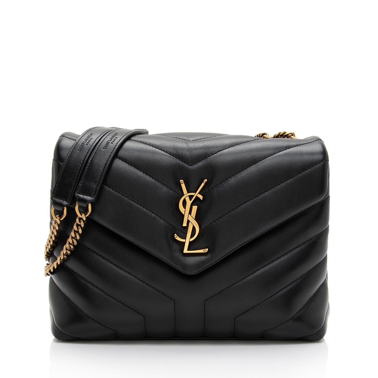 Saint Laurent Matelasse Calfskin Monogram LouLou Chain Small Crossbody Bag (SHF-8sE3HH)