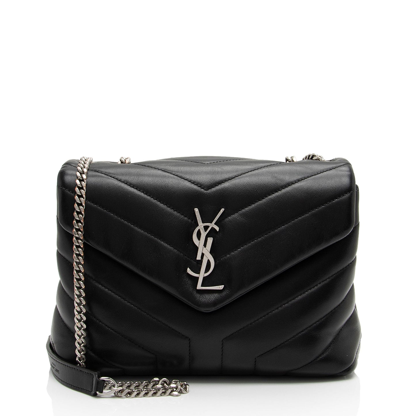 Saint Laurent Matelasse Calfskin Monogram LouLou Chain Small Crossbody Bag (SHF-XeDlWE)