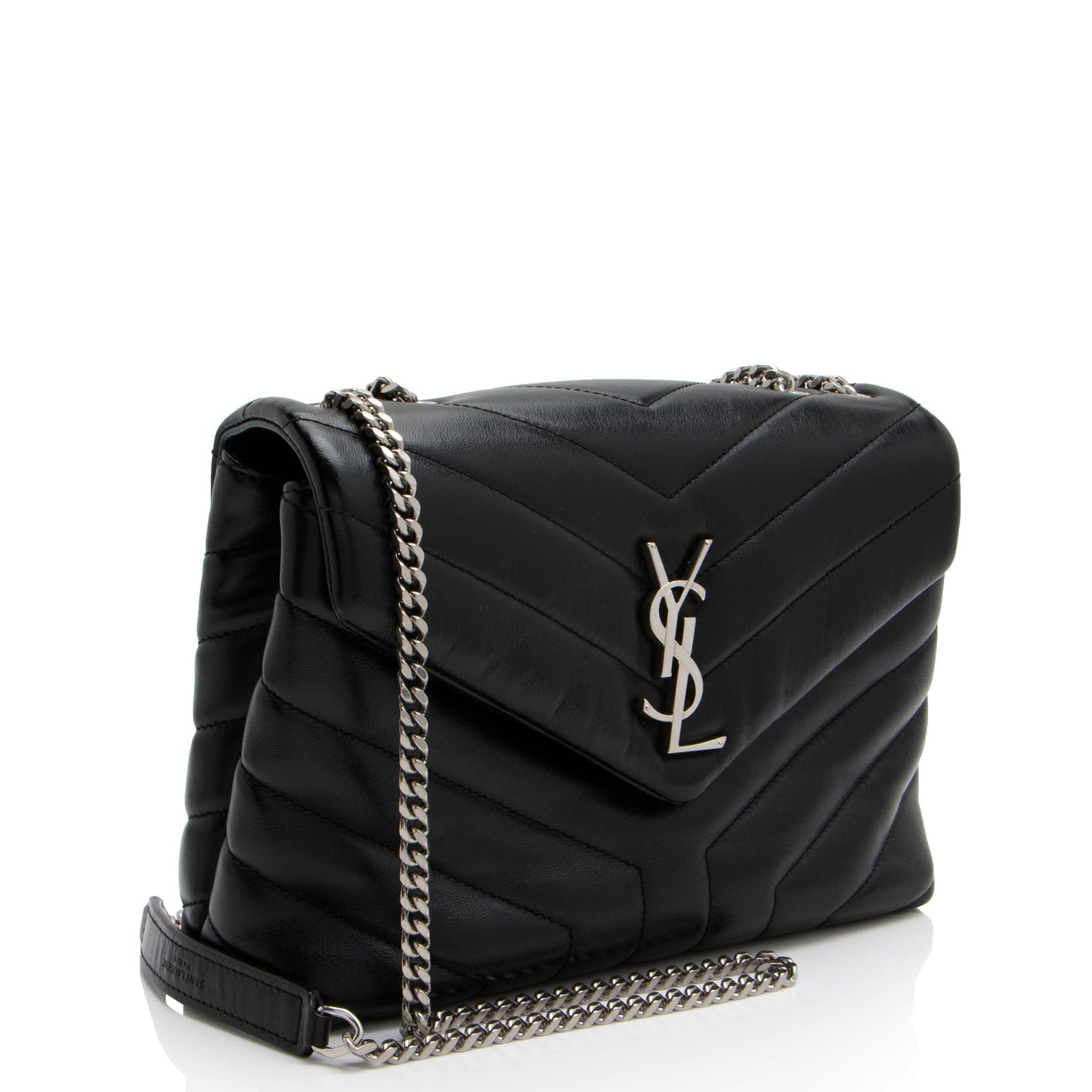 Saint Laurent Matelasse Calfskin Monogram LouLou Chain Small Crossbody