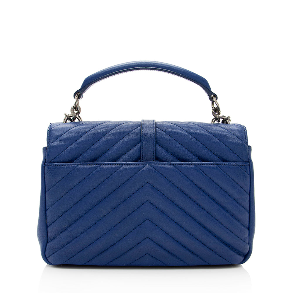 Saint Laurent Matelasse Calfskin Monogram College Medium Shoulder Bag (SHF-19462)